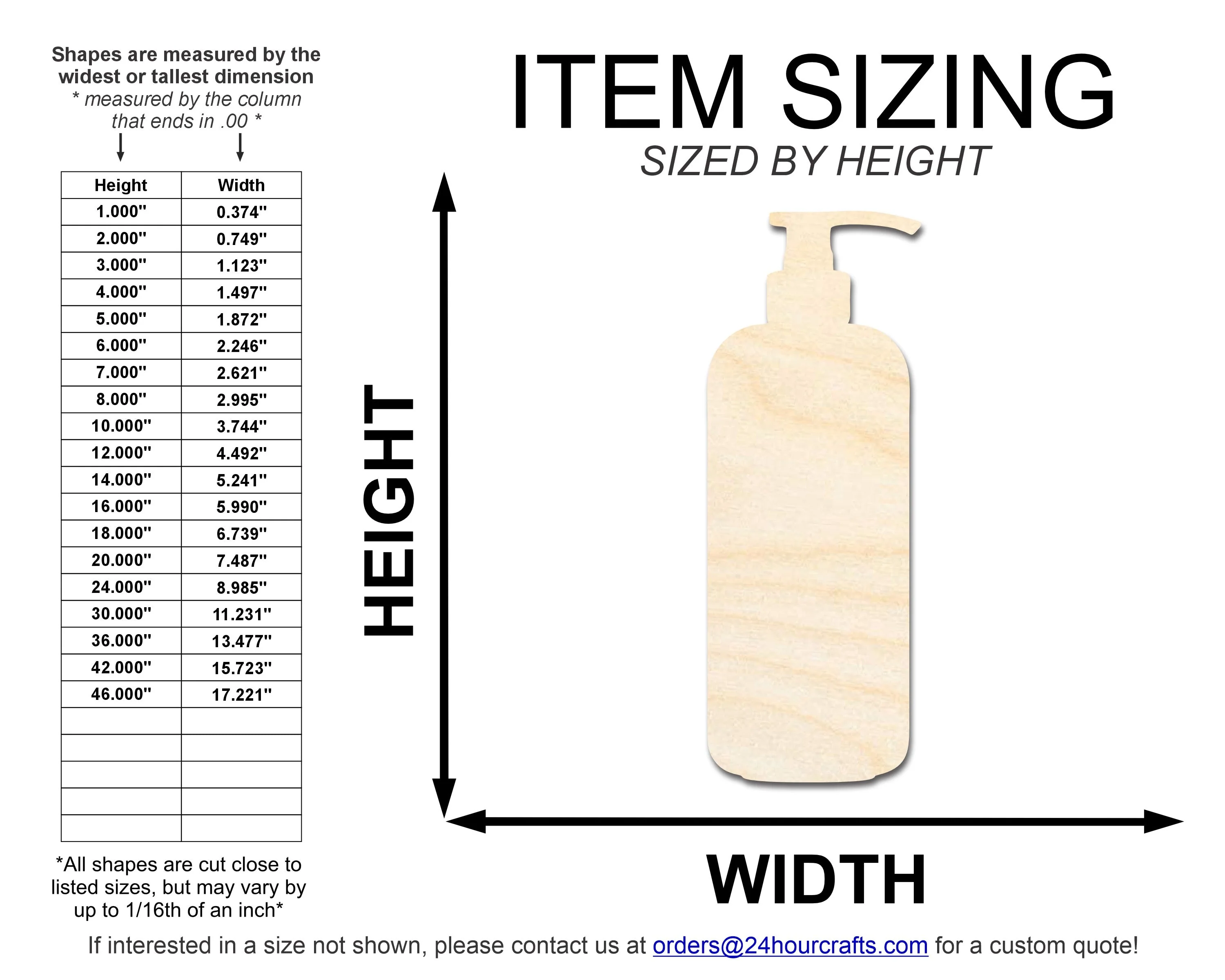 Unfinished Wood Lotion Bottle Shape | DIY Craft Cutout | up to 46" DIY - Image 2