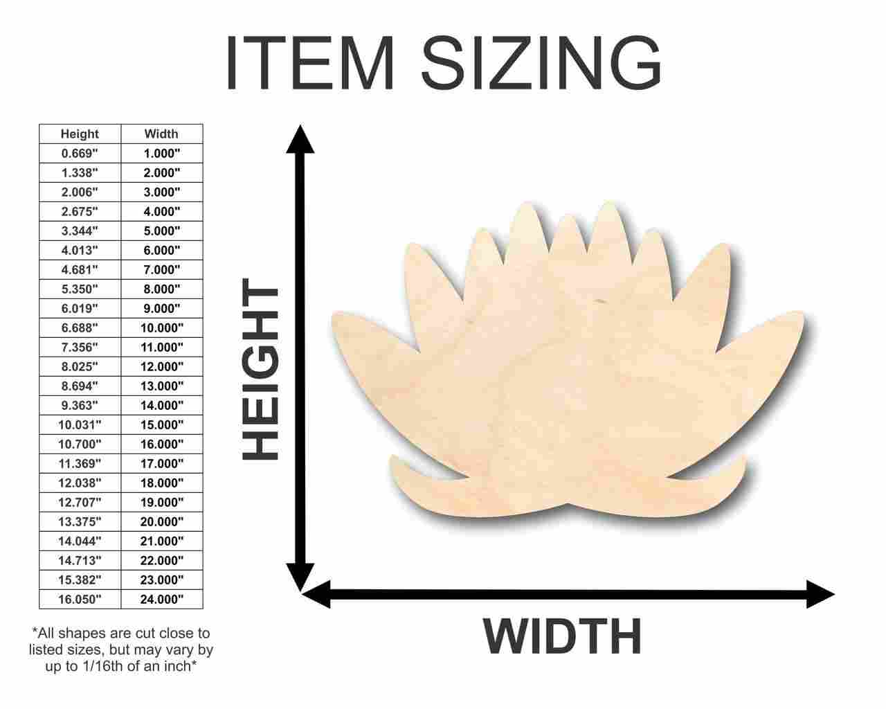 Unfinished Wood Lotus Flower Shape - Spring - Flower - Craft - up to 46" DIY - Image 2
