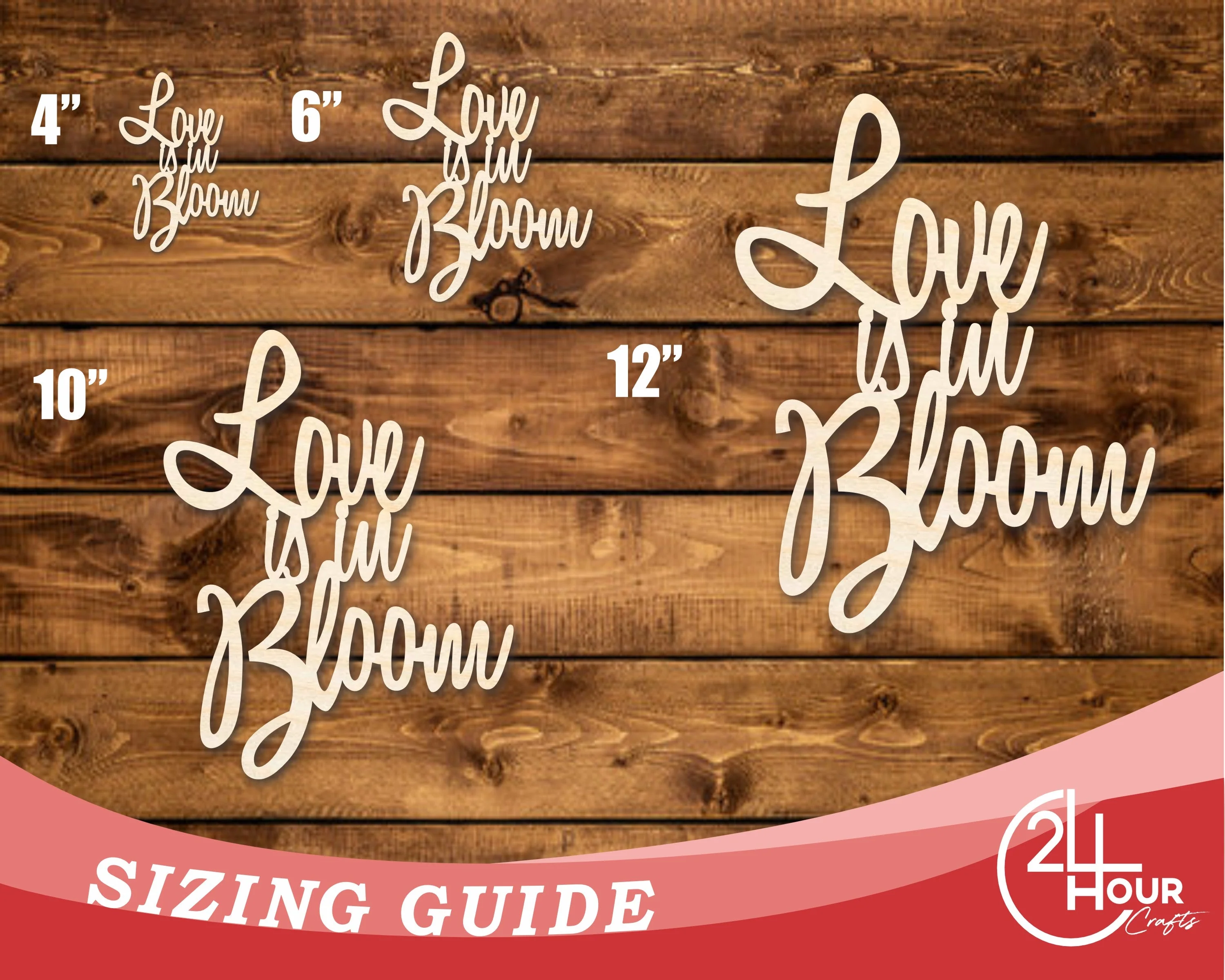 Unfinished Wood Love is in Bloom Cutout | DIY Craft Shape | up to 46" DIY - Image 3