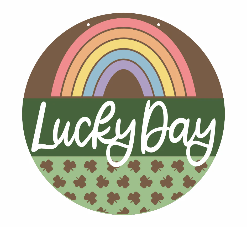 Unfinished Wood Lucky Day St Patrick's Day Door Sign Kit | Wood Craft Cutouts | 1/4" Thick | - Image 2