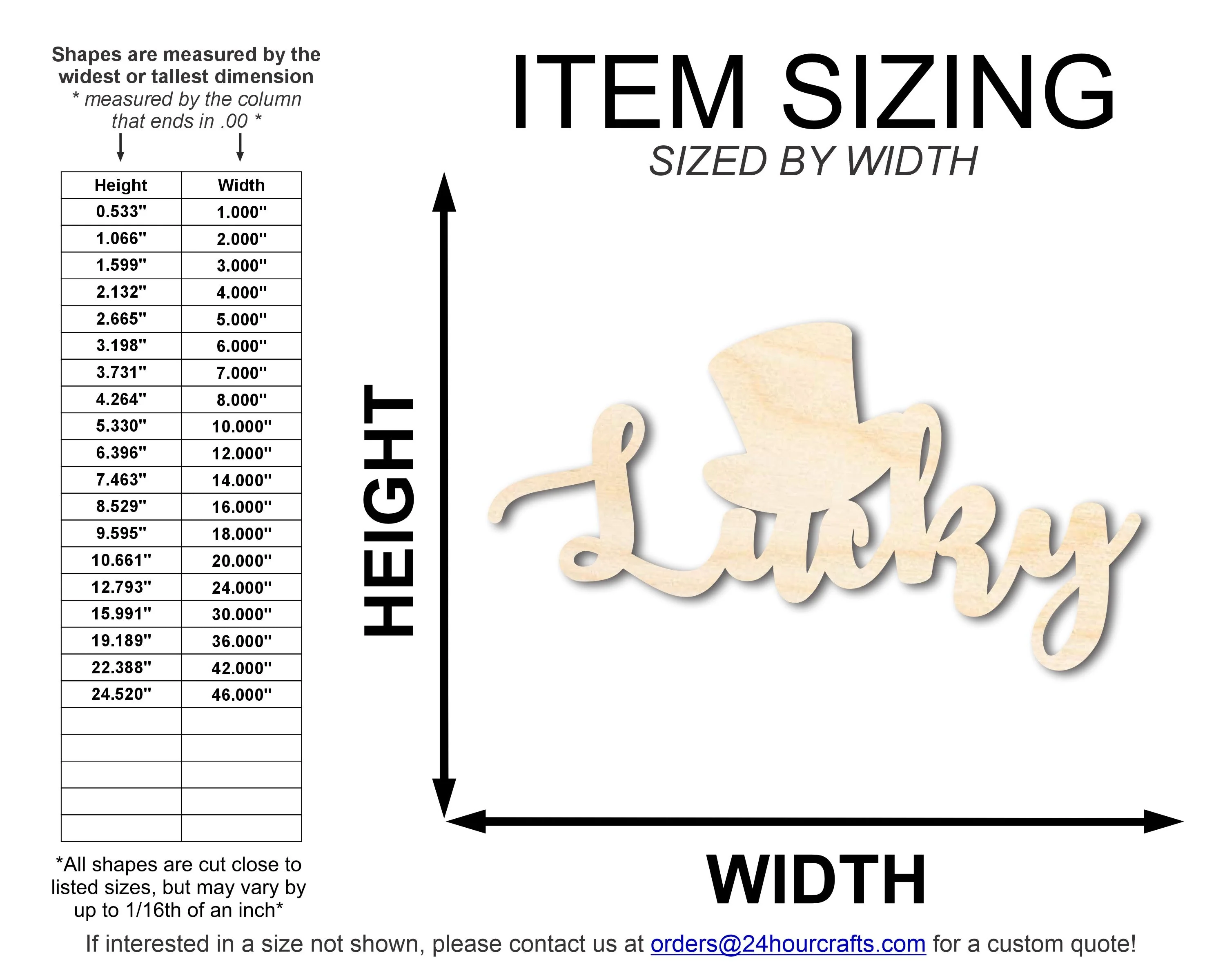 Unfinished Wood Lucky Shape | DIY Craft Cutout | up to 46" DIY - Image 2
