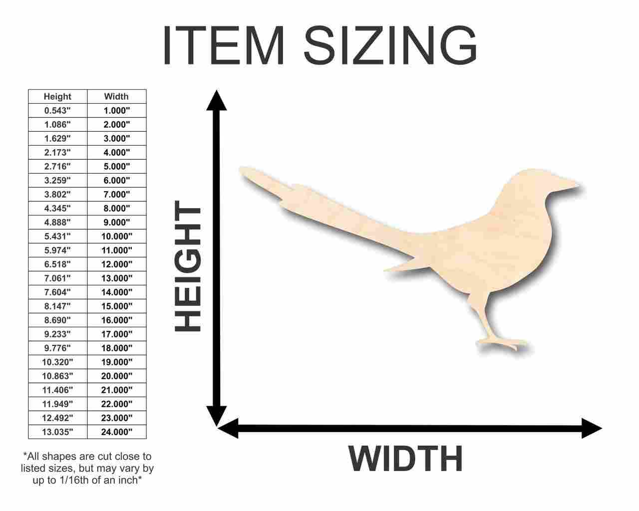 Unfinished Wood Magpie Shape - Bird - Wildlife - Craft - up to 46" DIY - Image 2