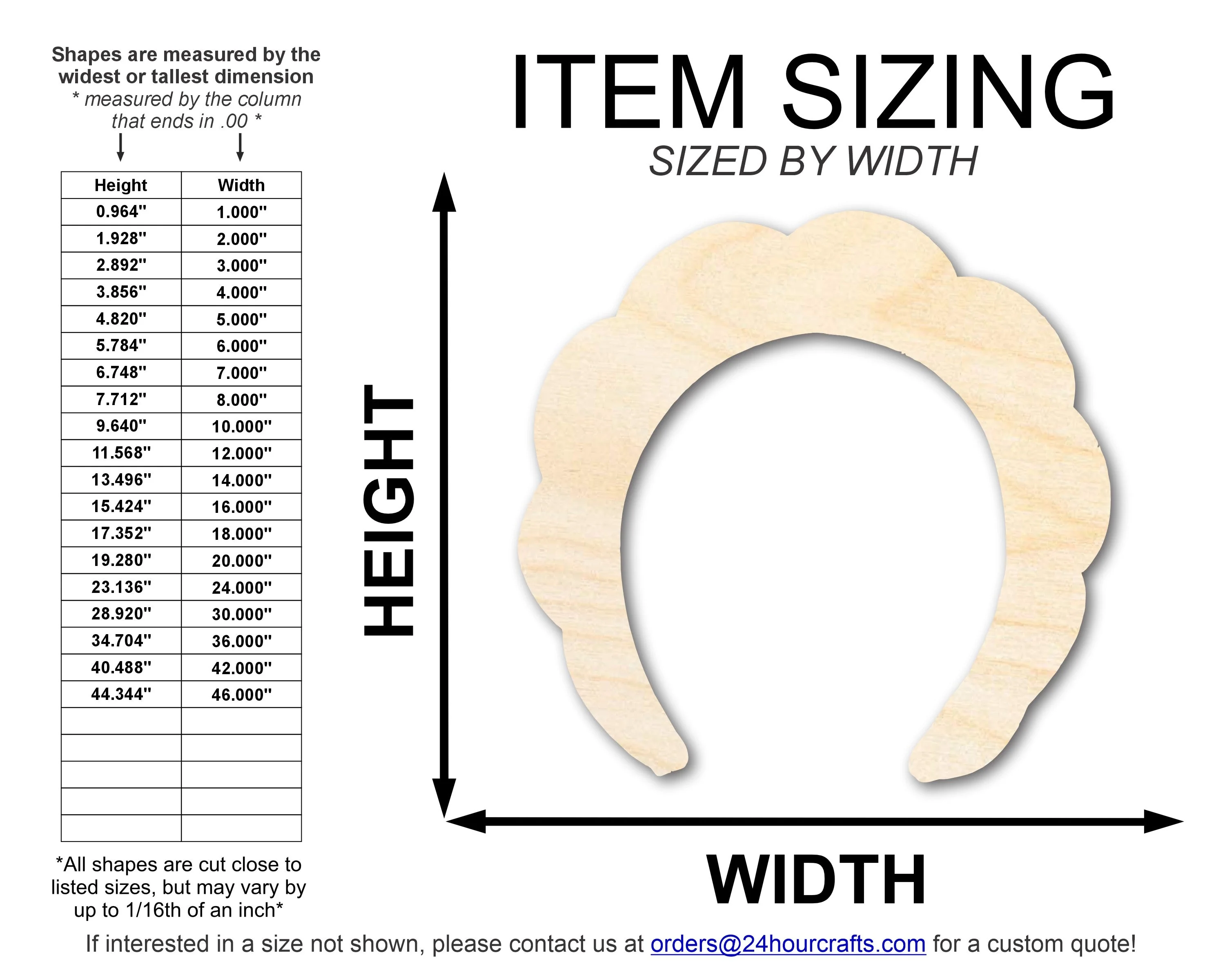 Unfinished Wood Makeup Headband Shape | DIY Craft Cutout | up to 46" DIY - Image 2