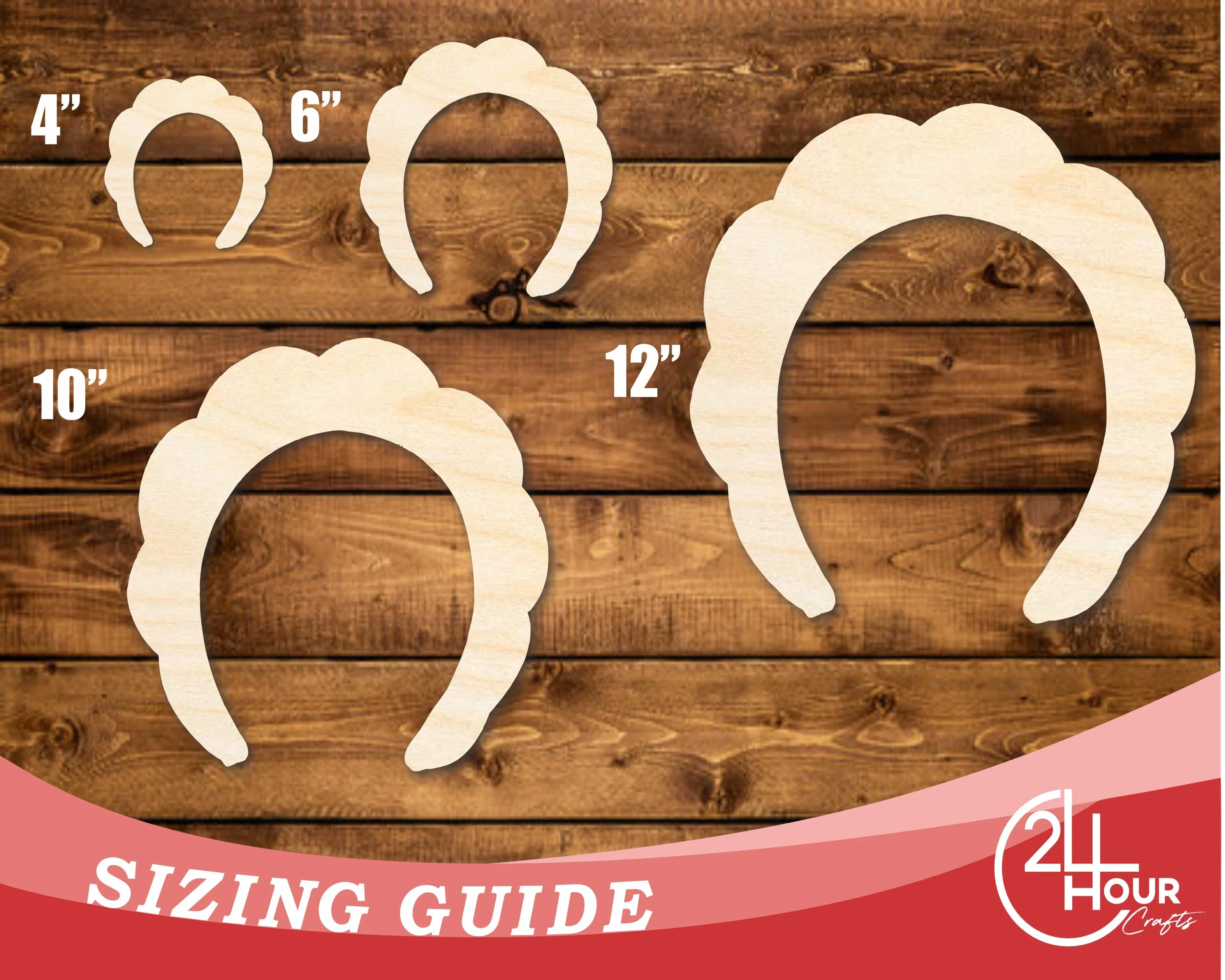 Unfinished Wood Makeup Headband Shape | DIY Craft Cutout | up to 46" DIY - Image 3