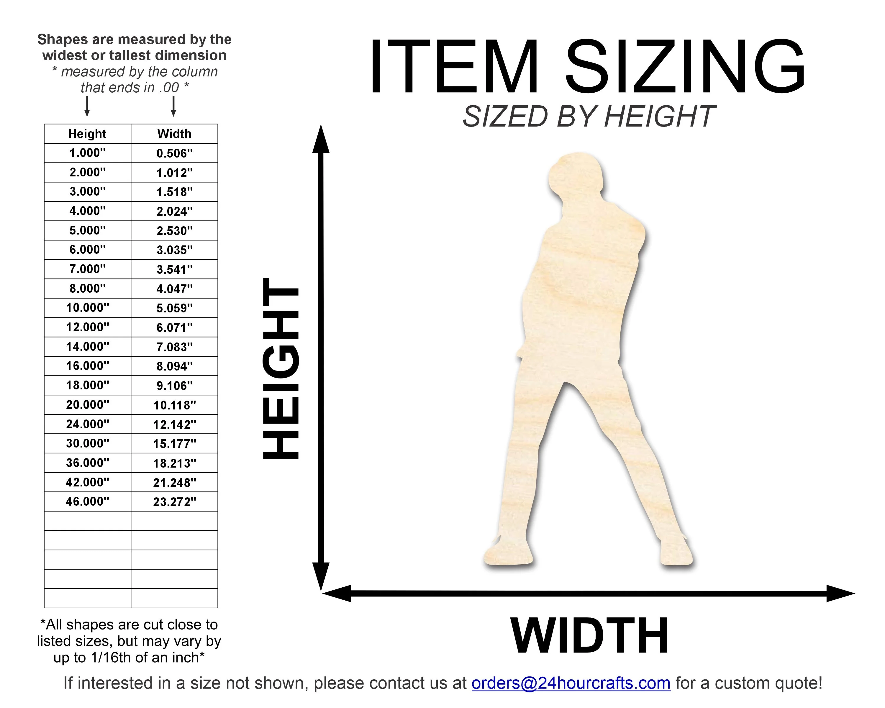 Unfinished Wood Male Idol Shape | DIY Craft Cutout | up to 46" DIY - Image 2