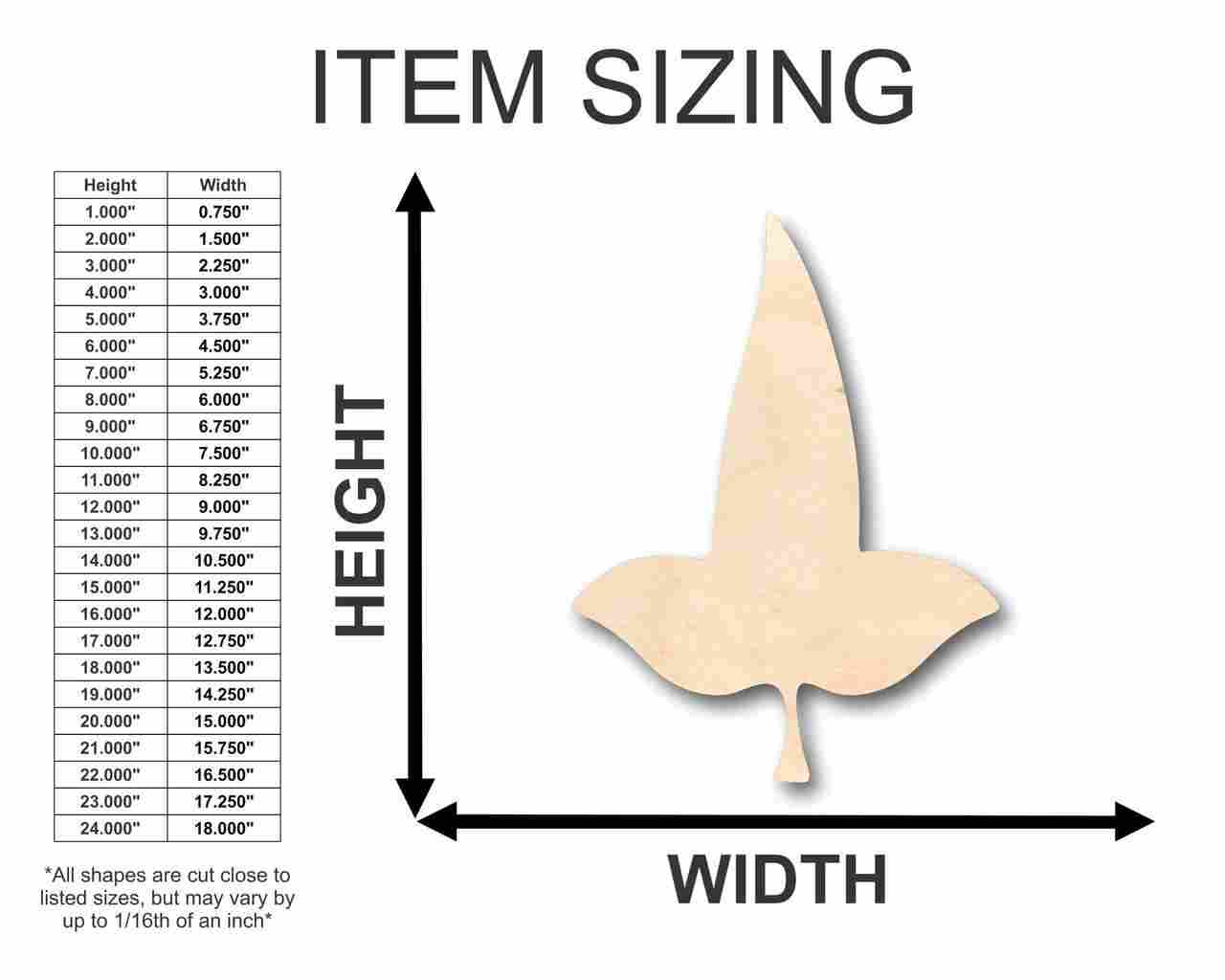 Unfinished Wood Mallorn Leaf Shape - Fall - Craft - up to 46" DIY - Image 2