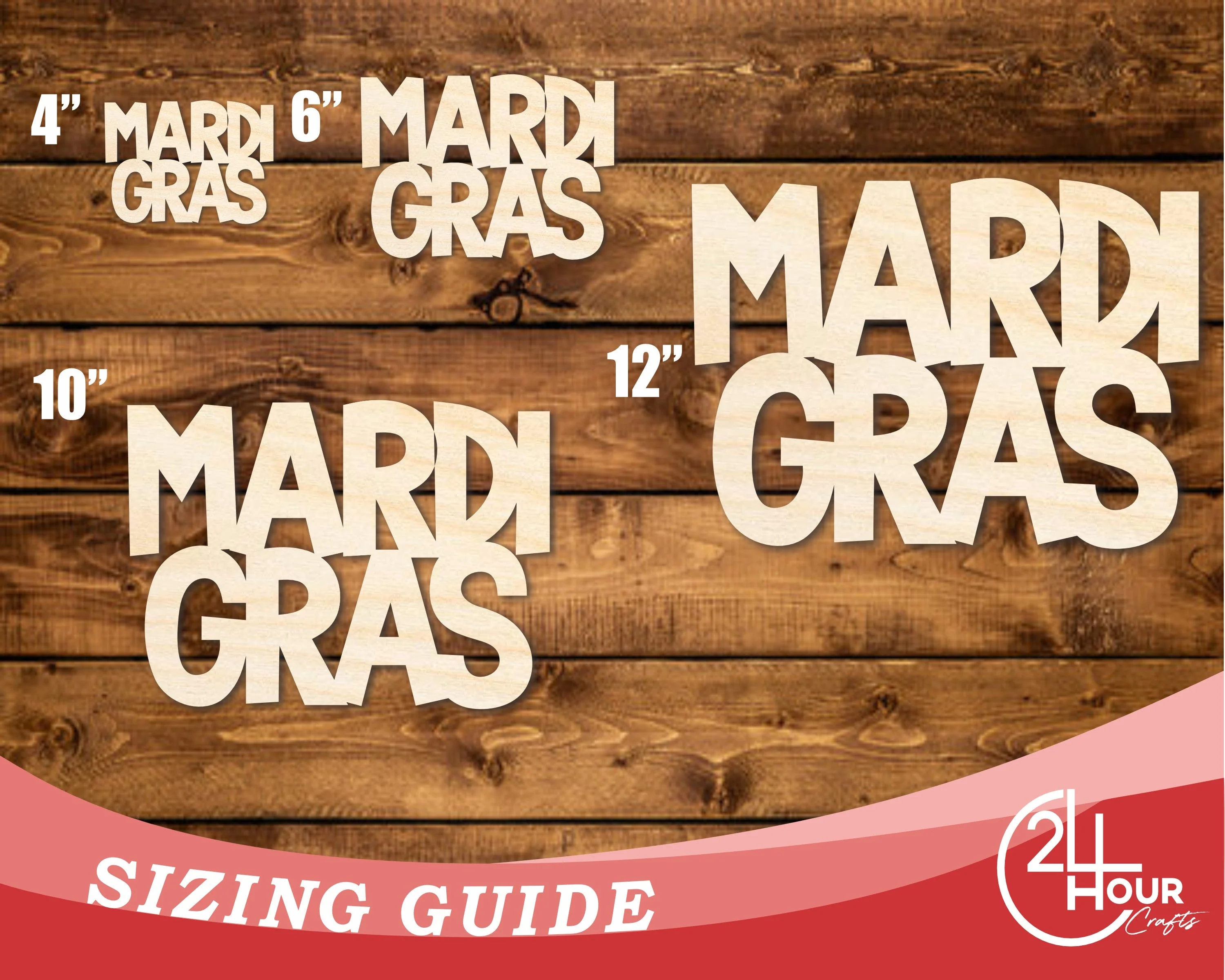 Unfinished Wood MardiGras Shape | DIY Craft Cutout | up to 46" DIY - Image 3
