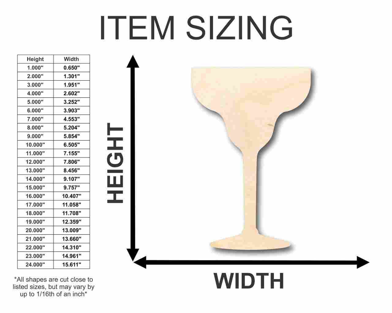 Unfinished Wood Margarita Shape - Bar - Craft - up to 46" DIY - Image 2