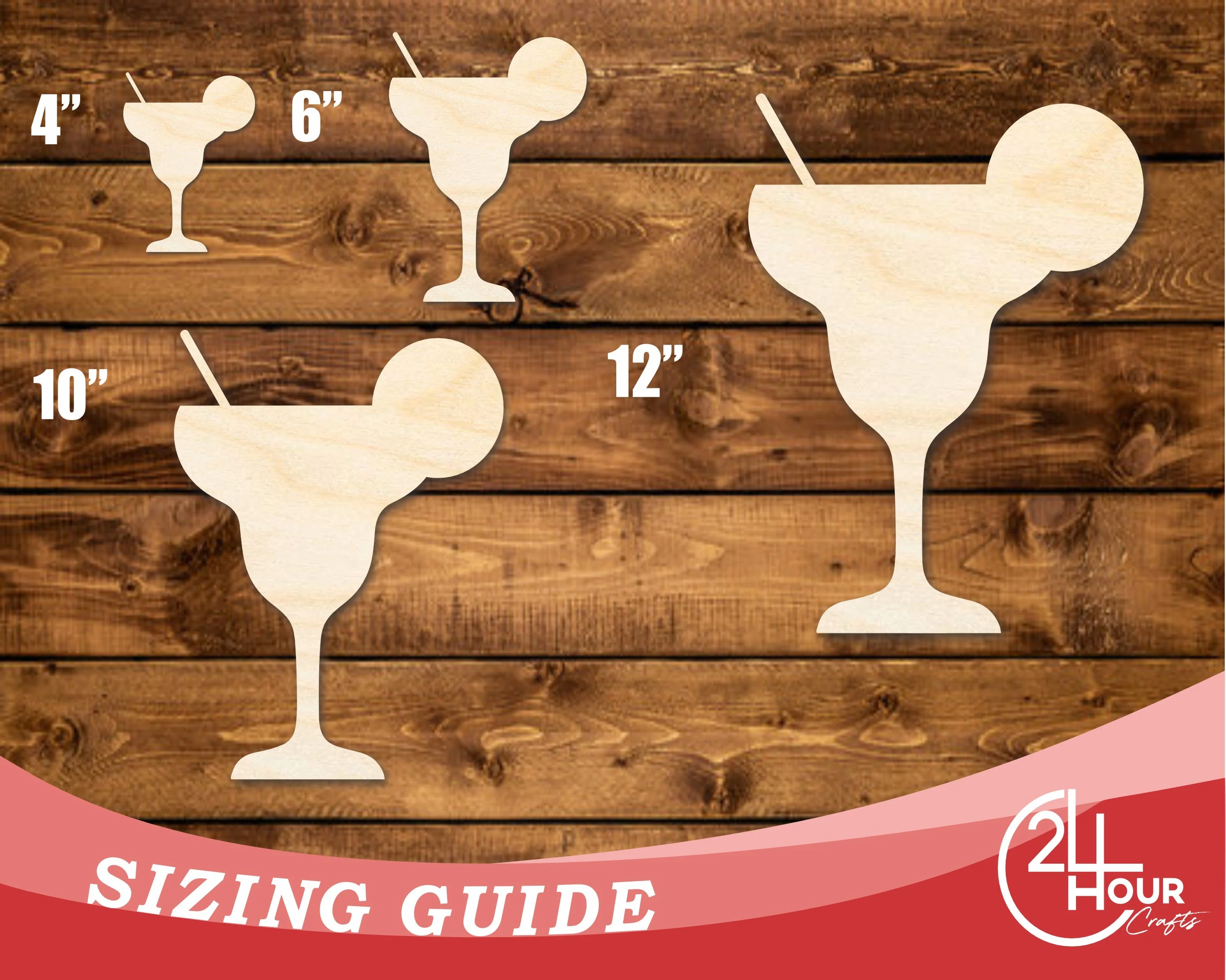 Unfinished Wood Margarita Shape | DIY Craft Cutout | up to 46" DIY - Image 3