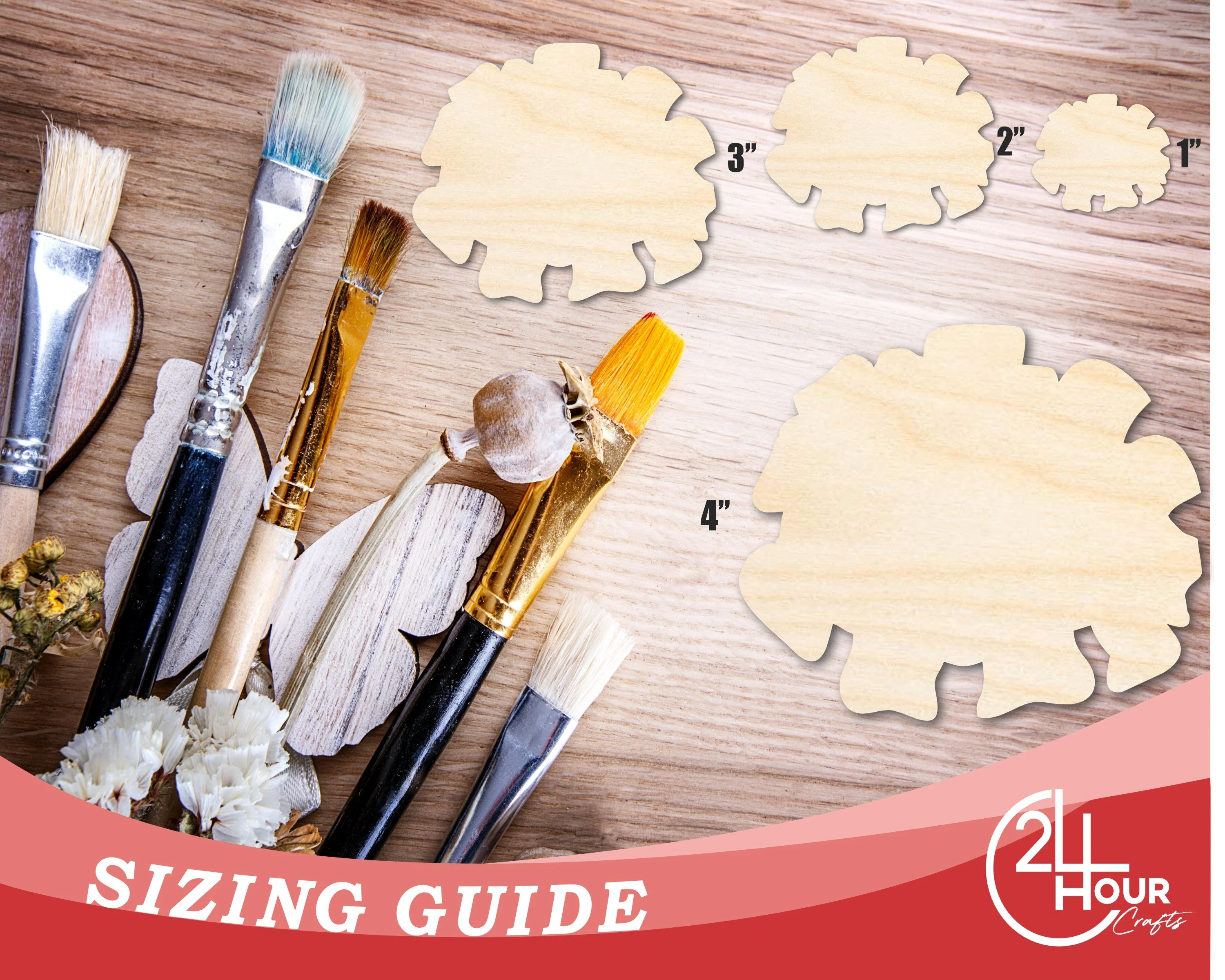 Unfinished Wood Marigold Flower Shape | DIY Day of the Dead Craft Cutout | up to 46" DIY - Image 3