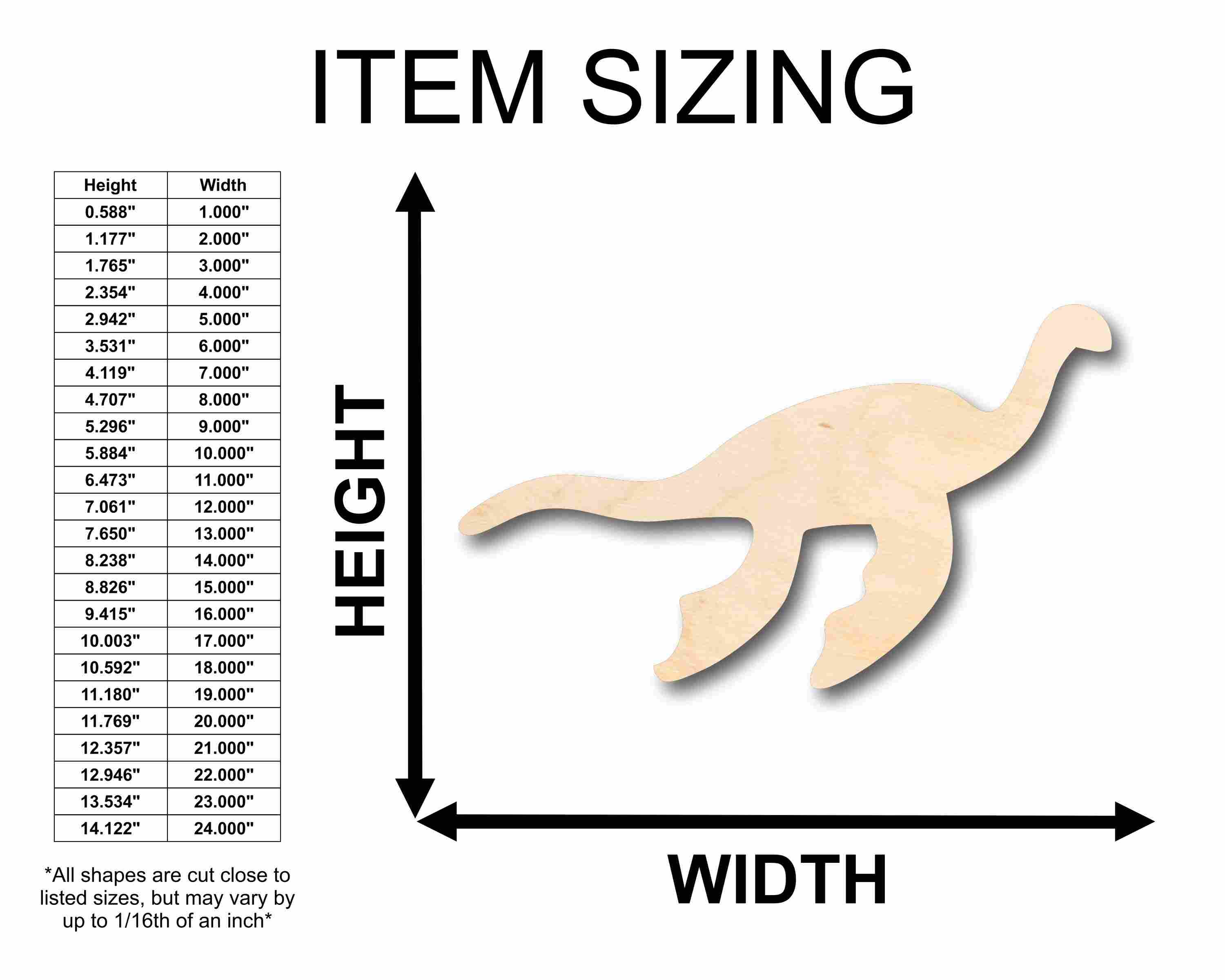 Unfinished Wood Marine Dinosaur Silhouette - Craft- up to 46" DIY - Image 2