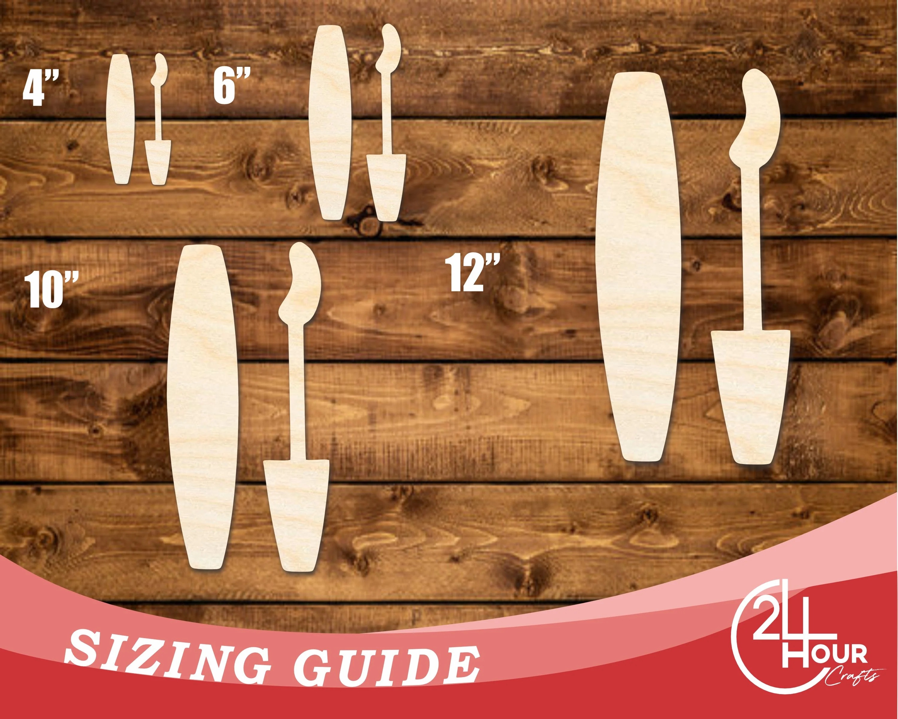 Unfinished Wood Mascara Tube and Wand Shape | DIY Craft Cutout | up to 46" DIY - Image 3