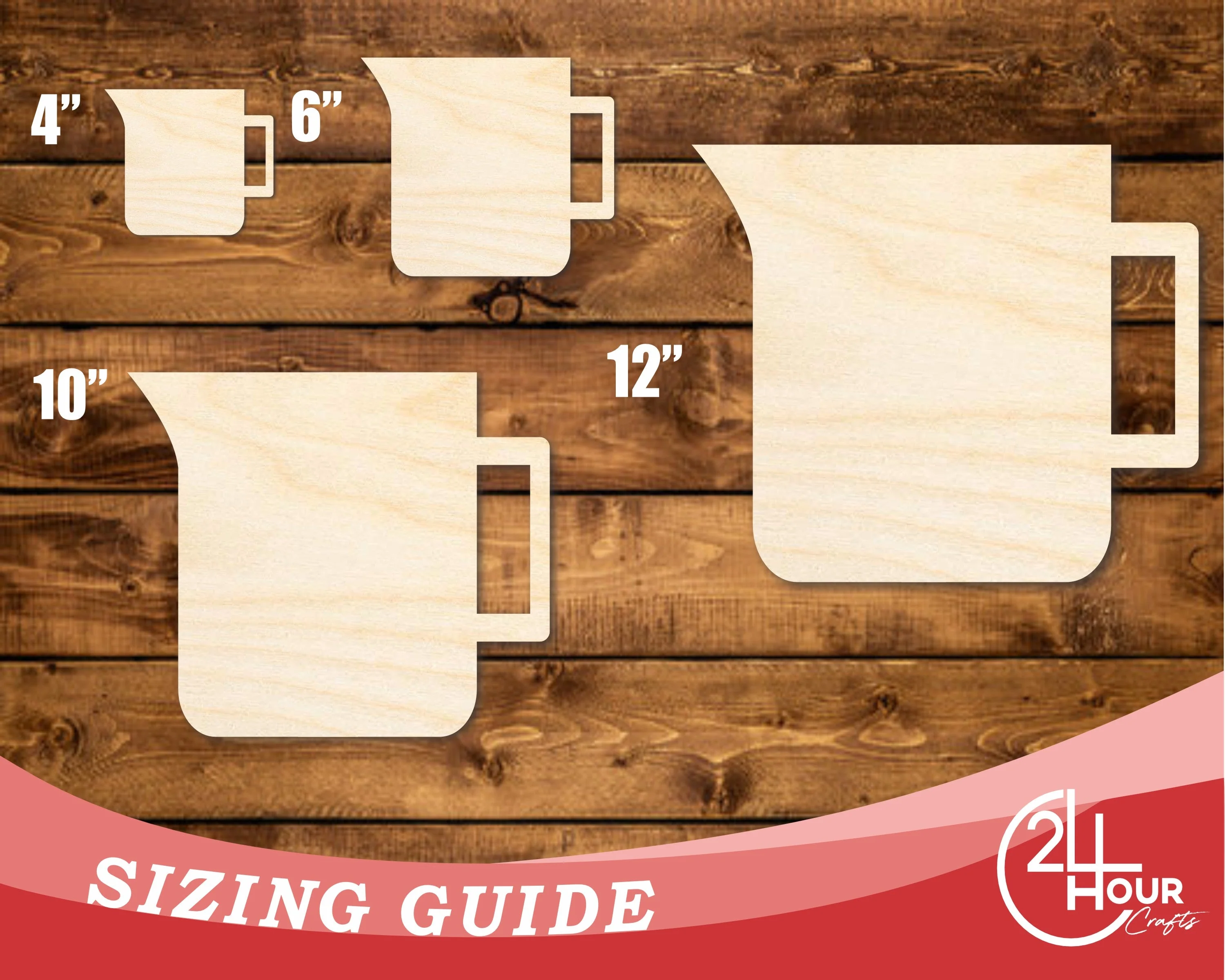 Unfinished Wood Measuring Cup Shape | DIY Craft Cutout | up to 46" DIY - Image 3
