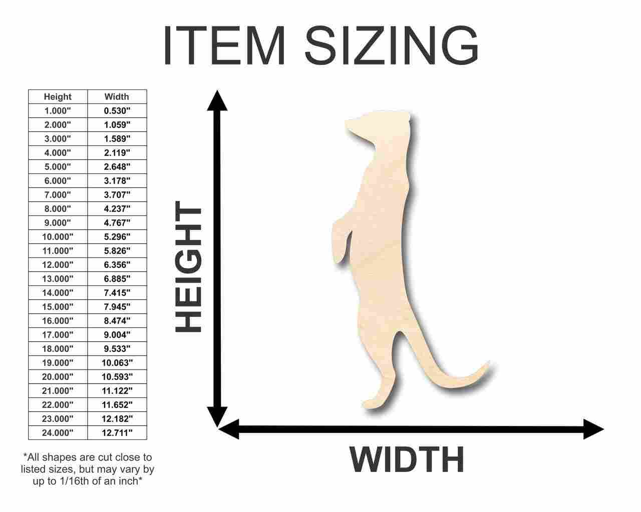 Unfinished Wood Meerkat Shape - Animal - Safari - Craft - up to 46" DIY - Image 2
