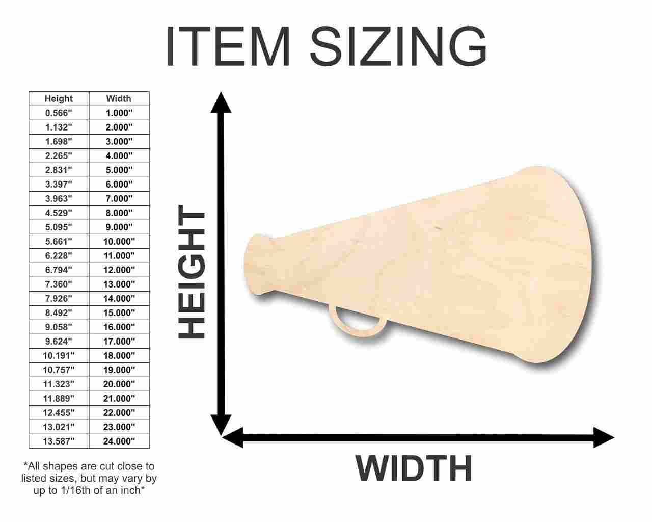 Unfinished Wood Megaphone Shape - Cheerleader - Protest - Craft - up to 46" DIY - Image 2