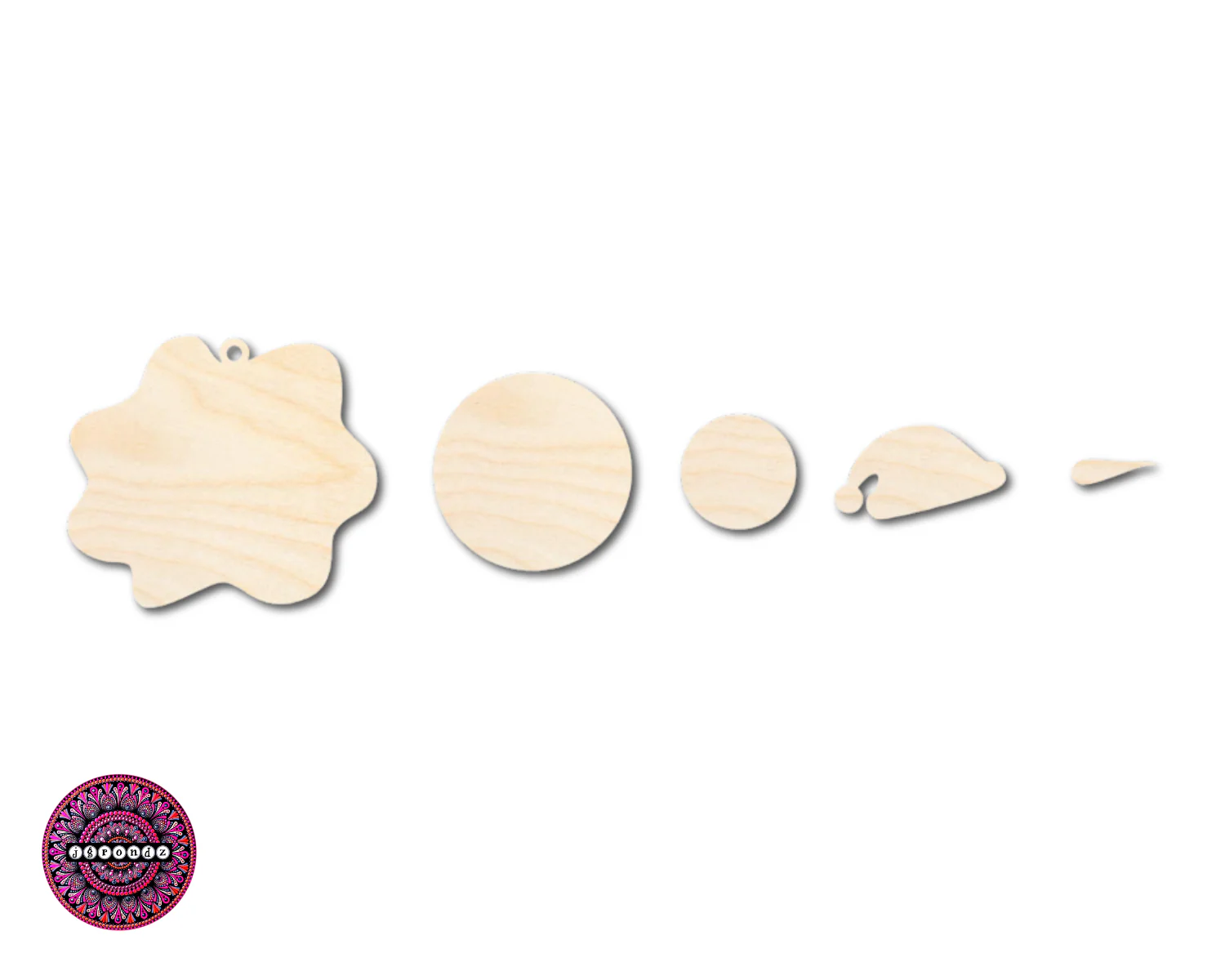 Unfinished Wood Melting Snowman with Santa Hat 5pc. Set | JGrondz | DIY Craft Cutout | 4" | 1/4" Thick - Image 2