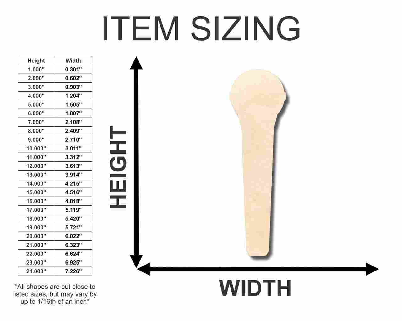 Unfinished Wood Microphone Shape - Craft - up to 46" DIY - Image 2