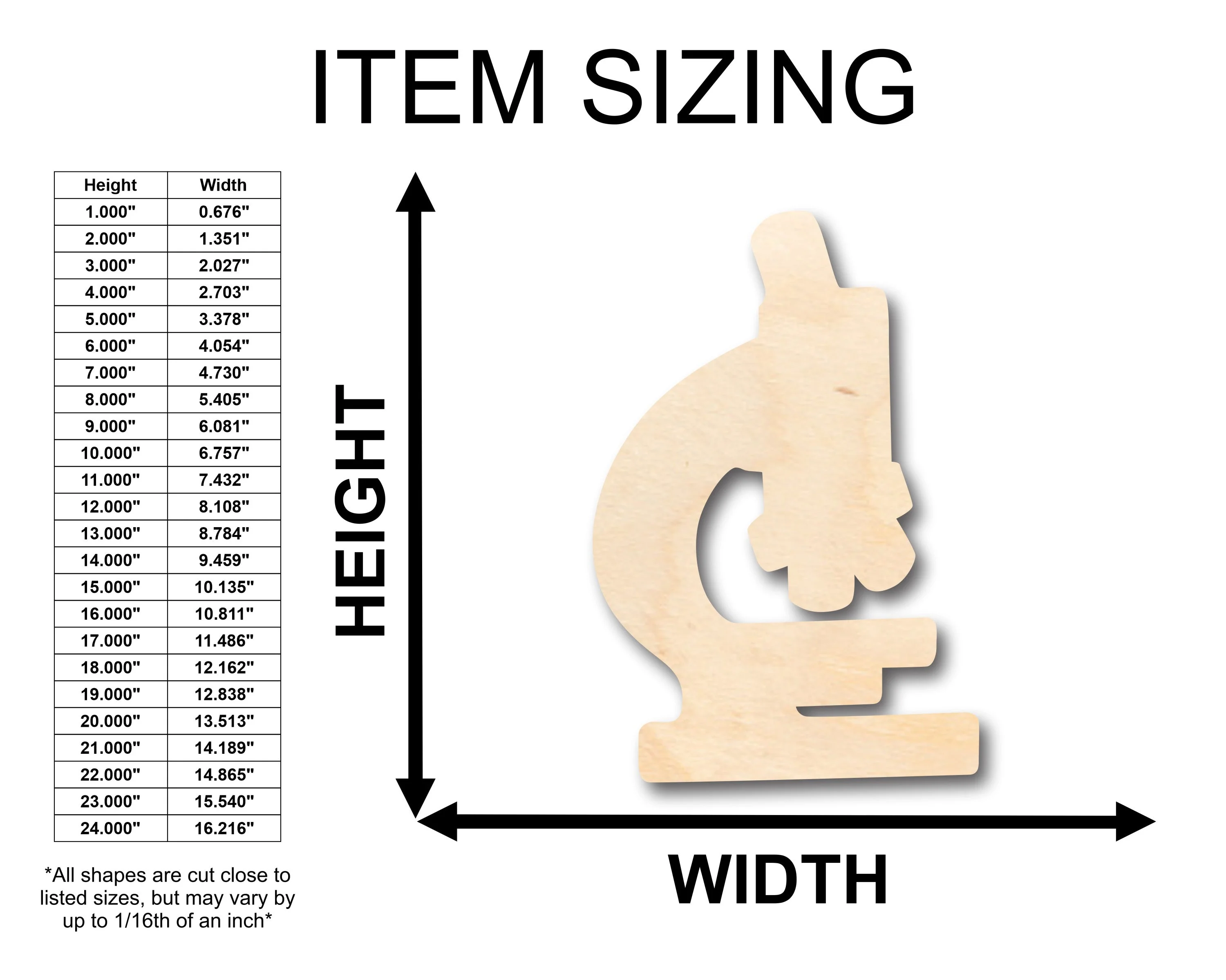 Unfinished Wood Microscope Shape - Craft - up to 46" DIY - Image 2