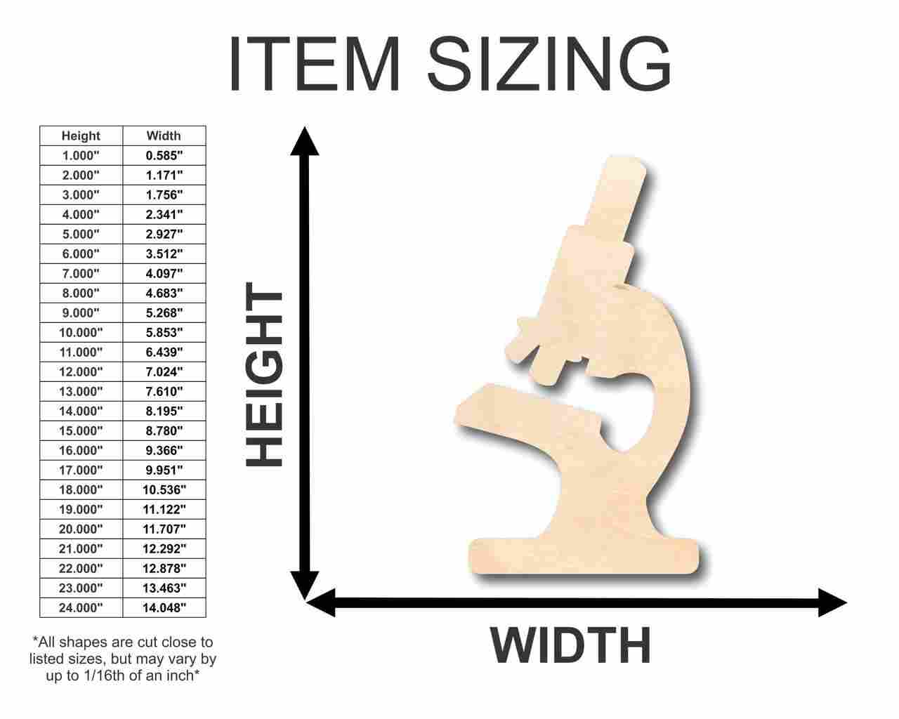 Unfinished Wood Microscope Shape - Science - Craft - up to 46" DIY - Image 2