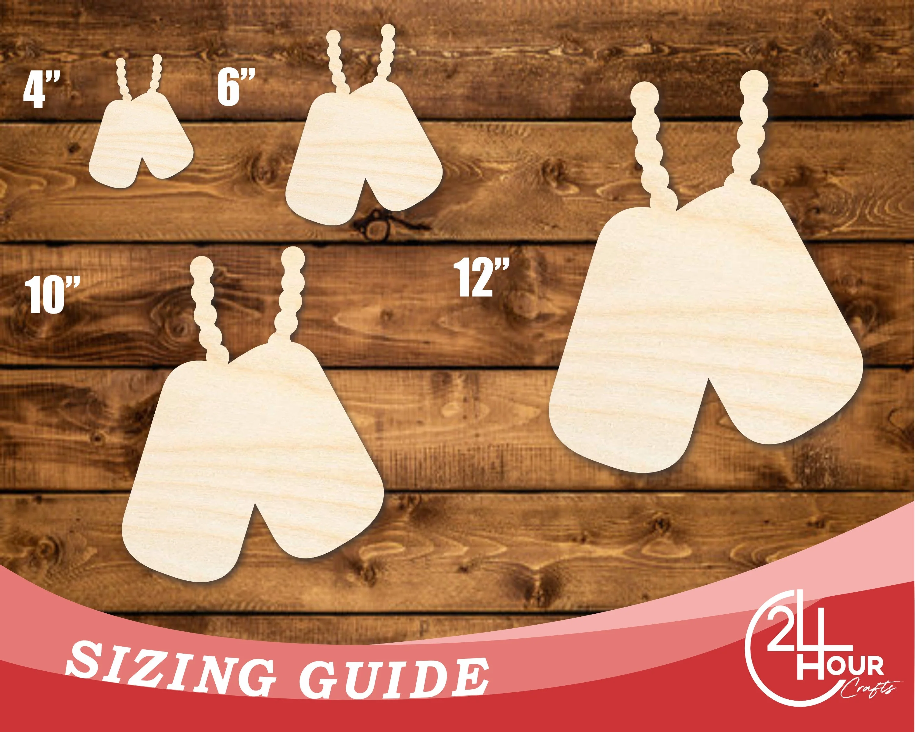 Unfinished Wood Military Dog Tag Chain Shape | DIY Craft Cutout | up to 46" DIY - Image 3
