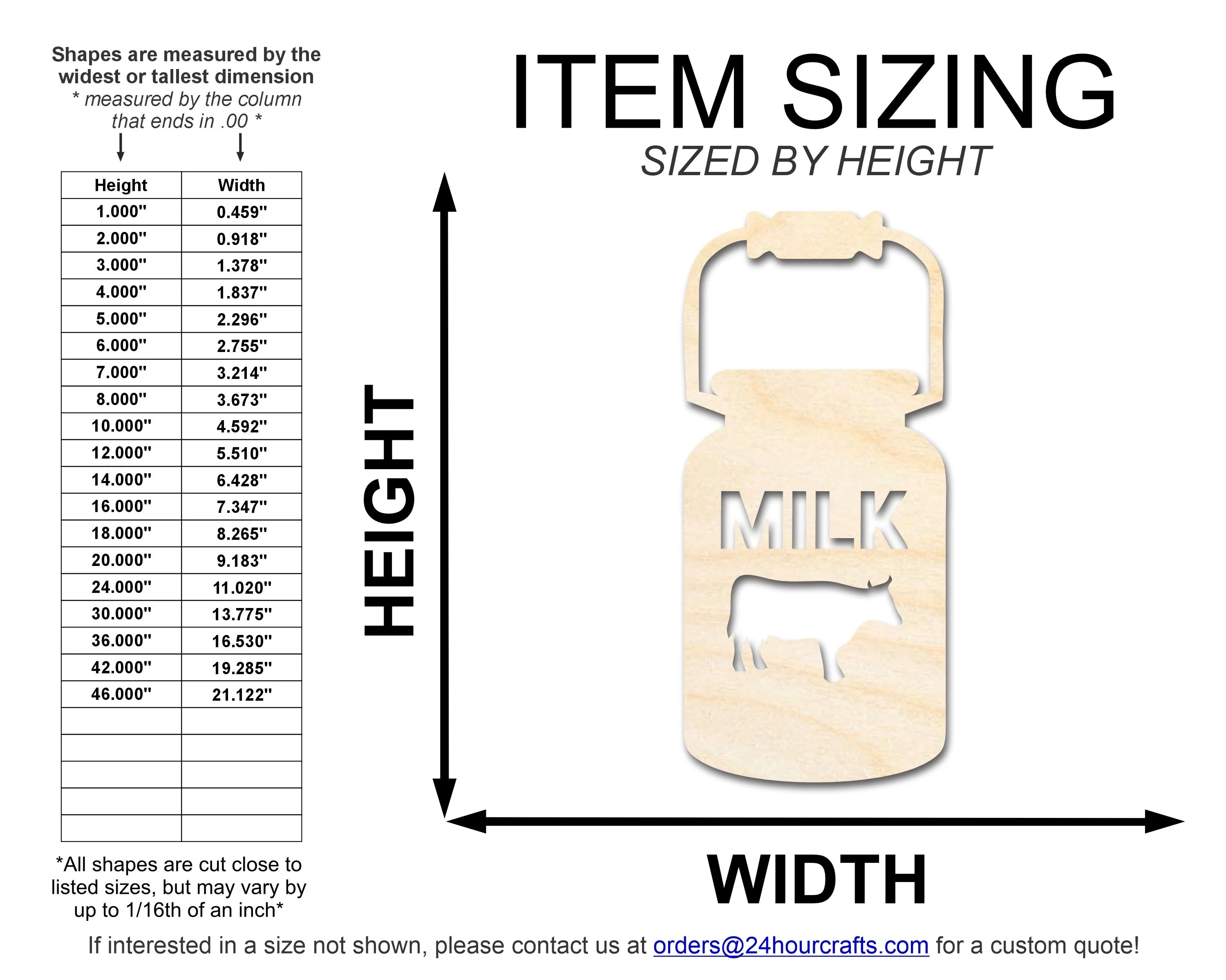 Unfinished Wood Milk Jug Shape | DIY Craft Cutout | up to 46" DIY - Image 2