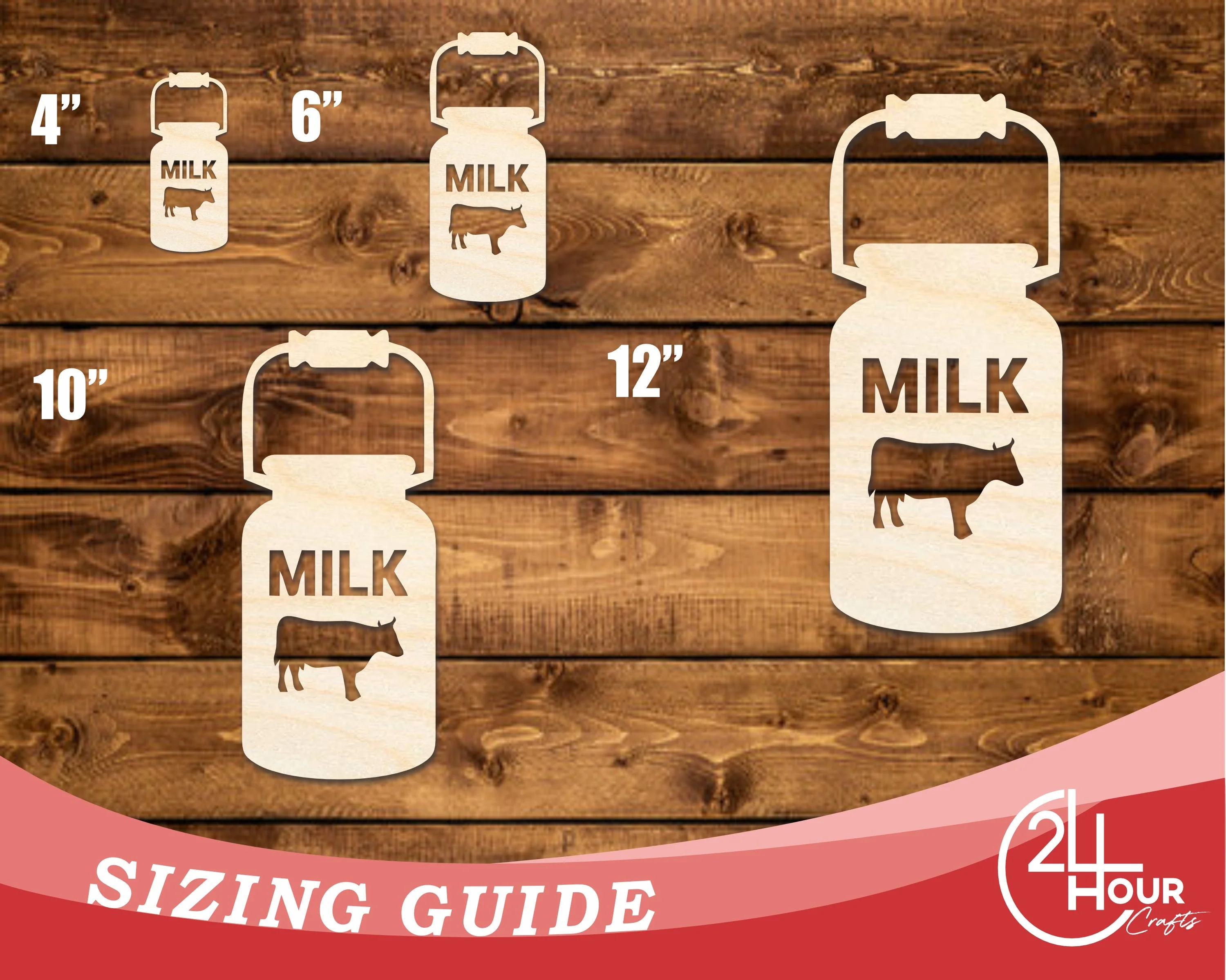 Unfinished Wood Milk Jug Shape | DIY Craft Cutout | up to 46" DIY - Image 3