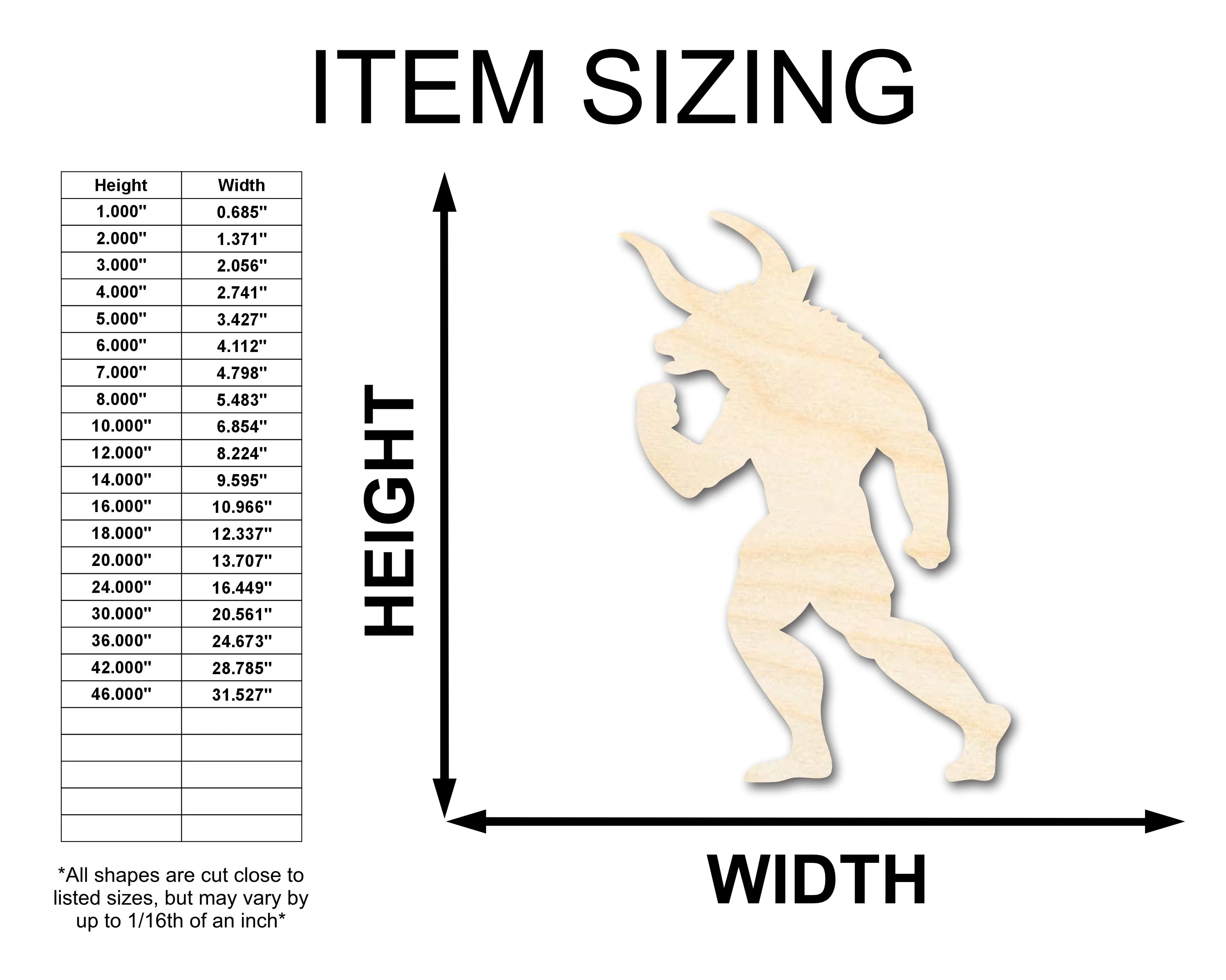 Unfinished Wood Minotaur Silhouette | DIY Creature Craft Cutout | up to 46" DIY - Image 2