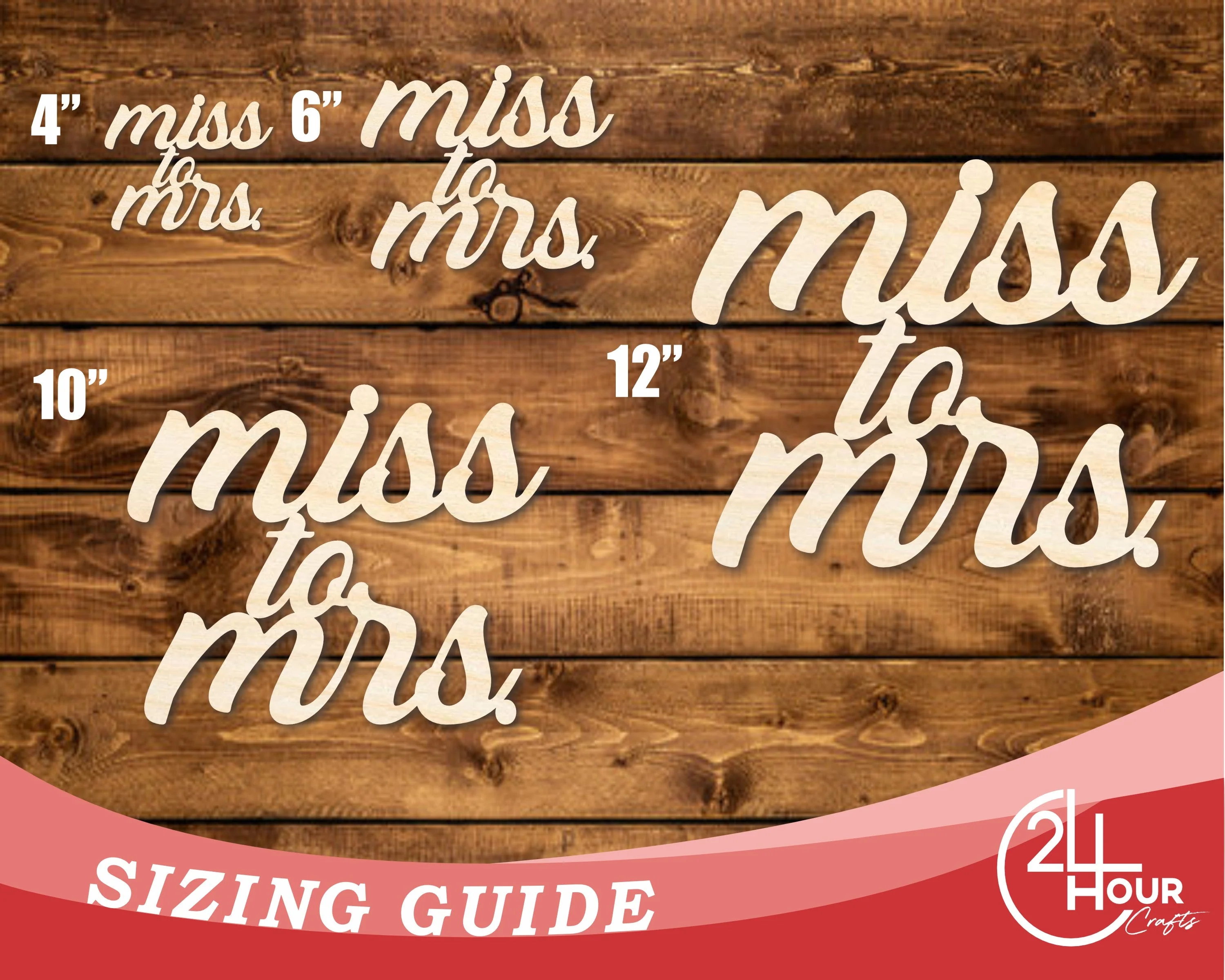 Unfinished Wood Miss to Mrs Shape | DIY Craft Cutout | up to 46" DIY - Image 3