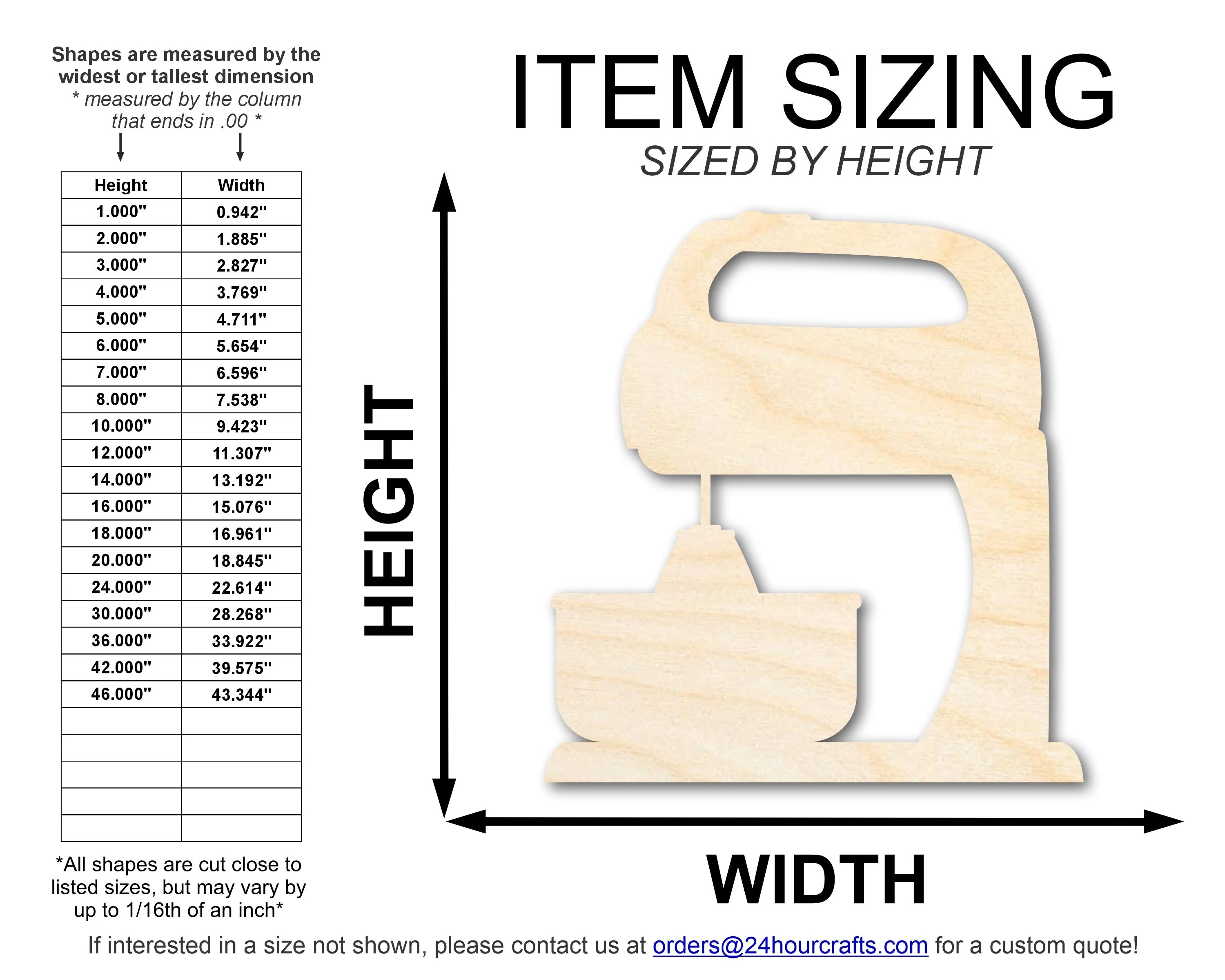 Unfinished Wood Mixer Shape | DIY Craft Cutout | up to 46" DIY - Image 2