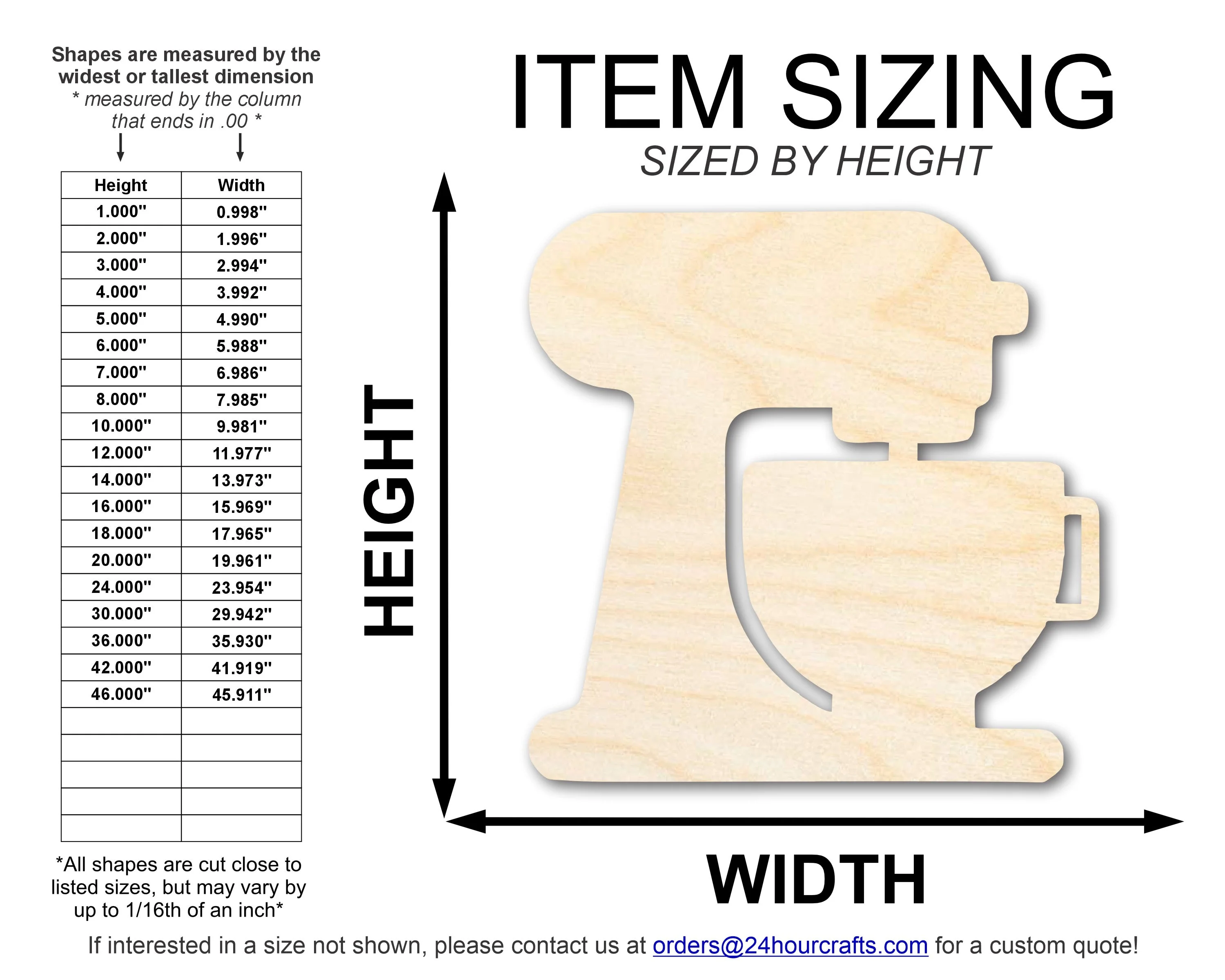 Unfinished Wood Mixer with Bowl Shape | DIY Craft Cutout | up to 46" DIY - Image 2