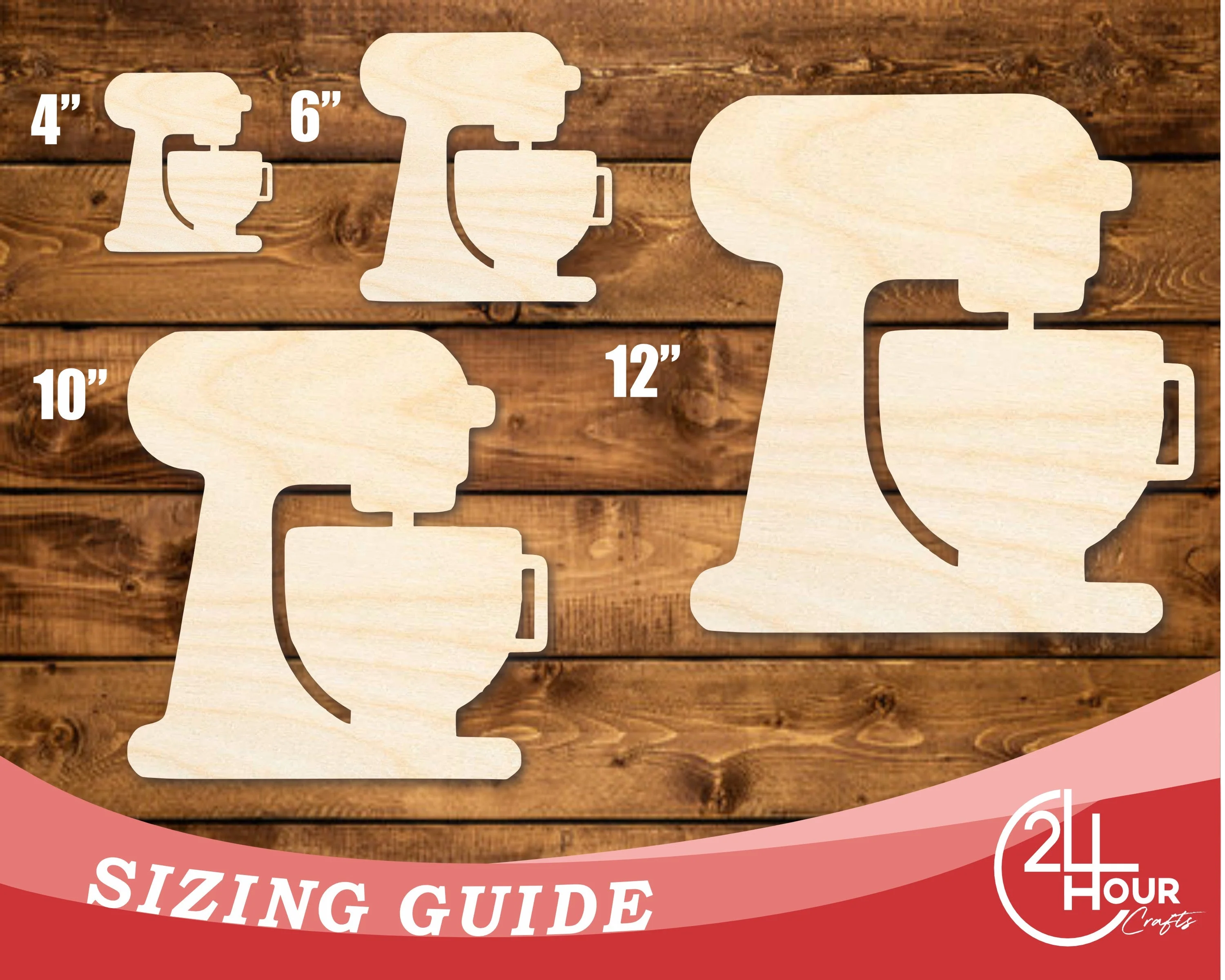 Unfinished Wood Mixer with Bowl Shape | DIY Craft Cutout | up to 46" DIY - Image 3