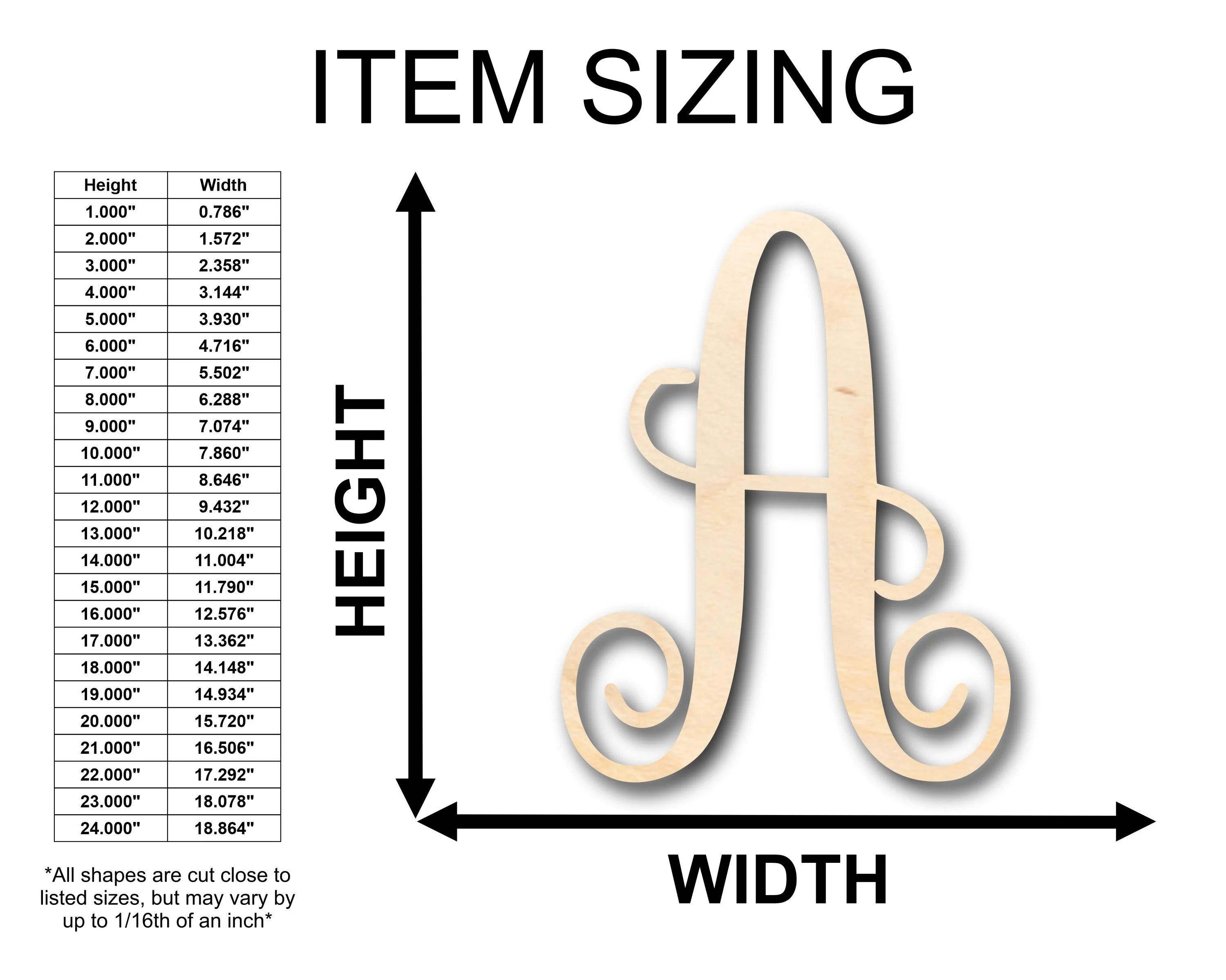 Unfinished Wood Monogram A Shape - Craft - up to 46" DIY - Image 2