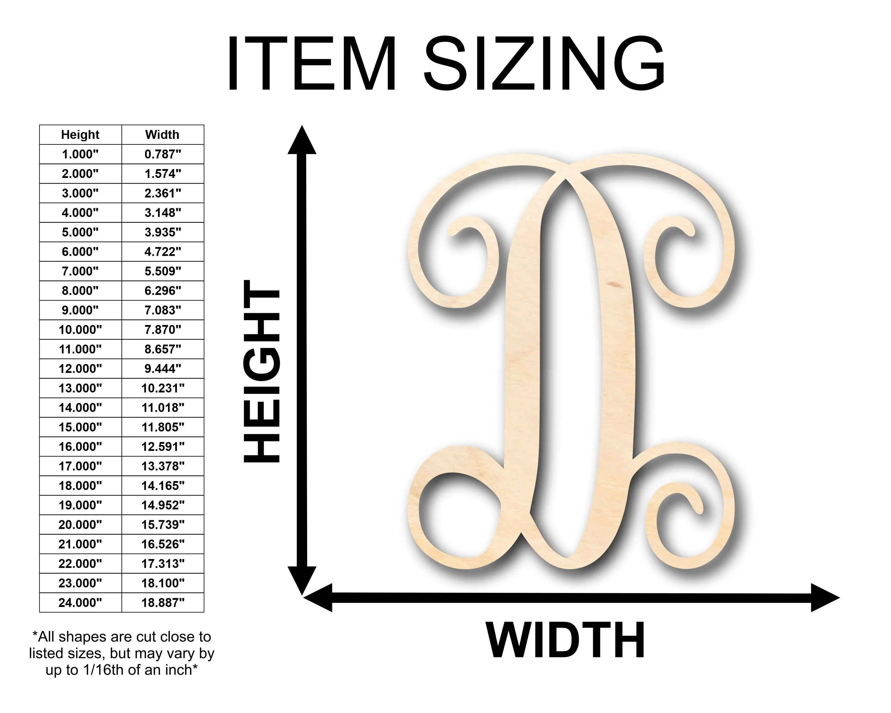 Unfinished Wood Monogram D Shape - Craft - up to 46" DIY - Image 2