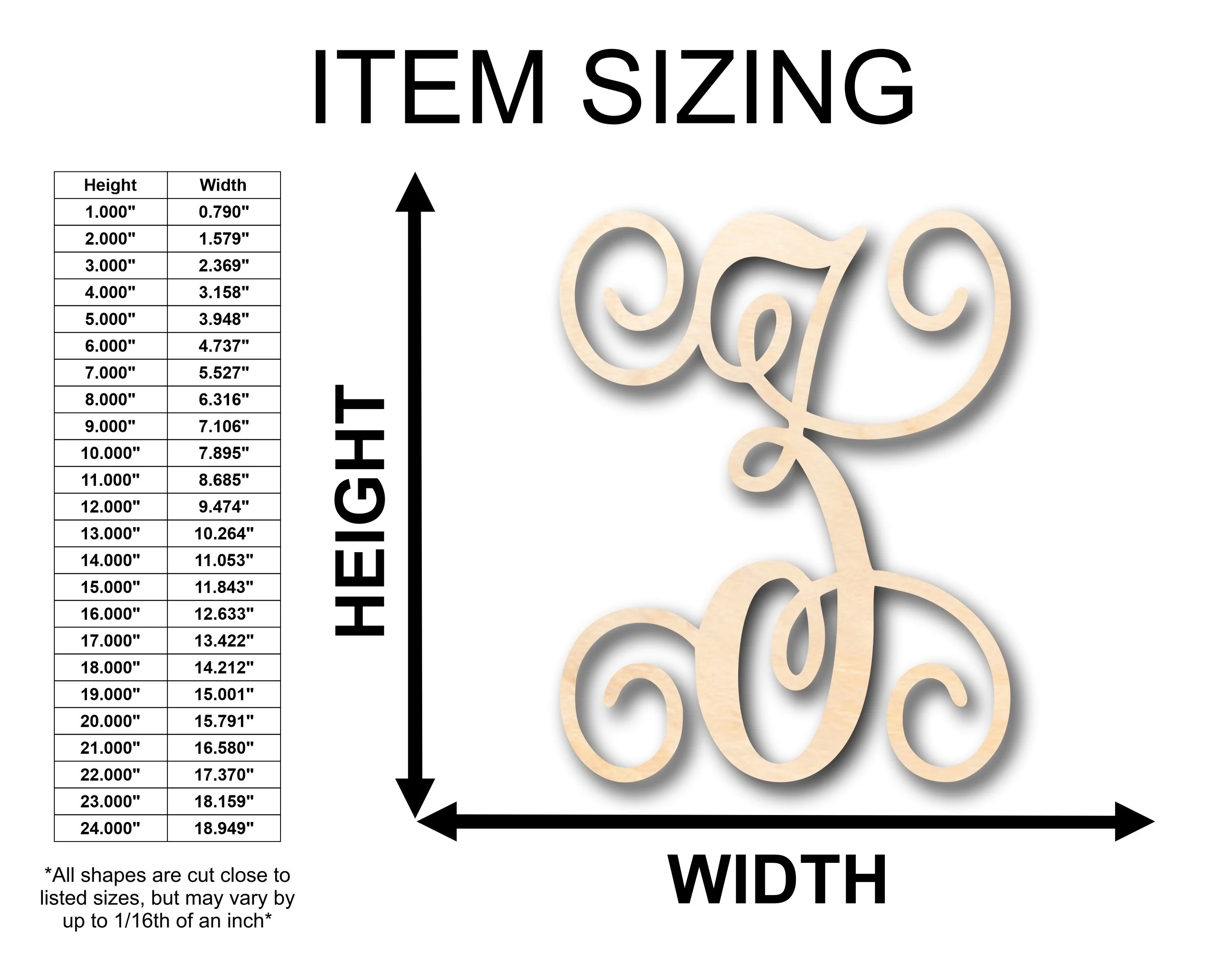 Unfinished Wood Monogram Z Shape - Craft - up to 46" DIY - Image 2