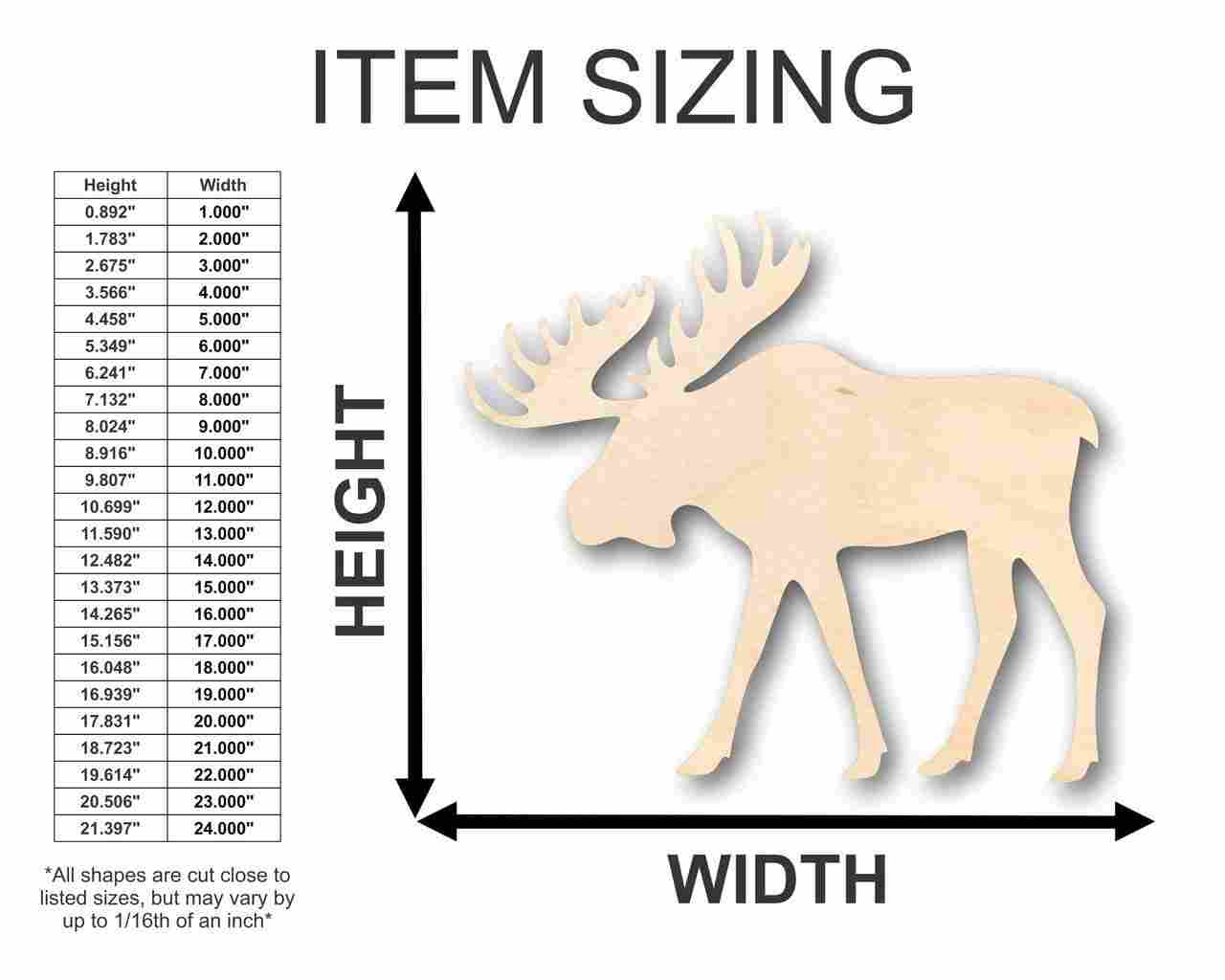 Unfinished Wood Moose Shape - Animal - Craft - up to 46" DIY - Image 2