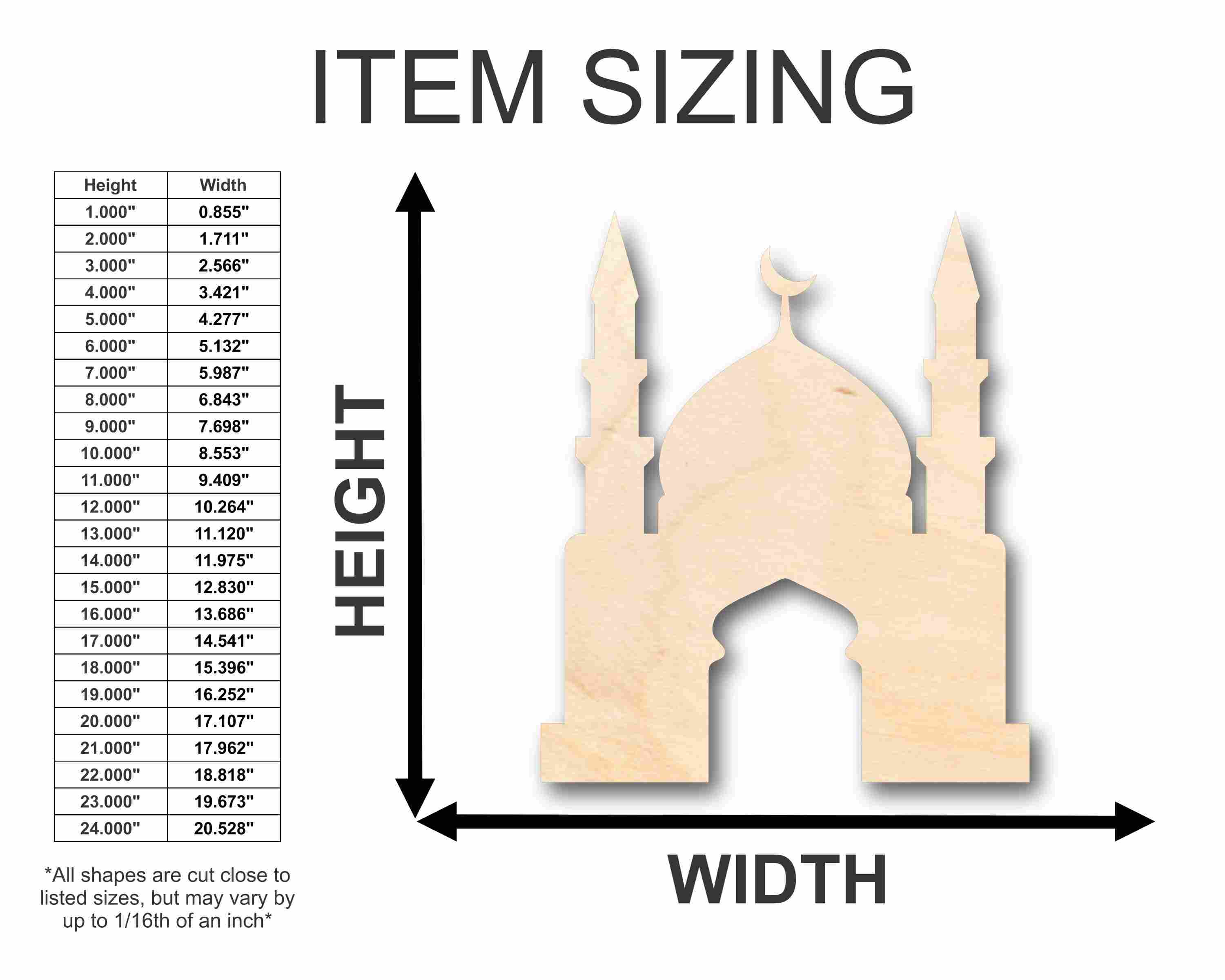 Unfinished Wood Mosque Silhouette - Craft- up to 46" DIY - Image 2