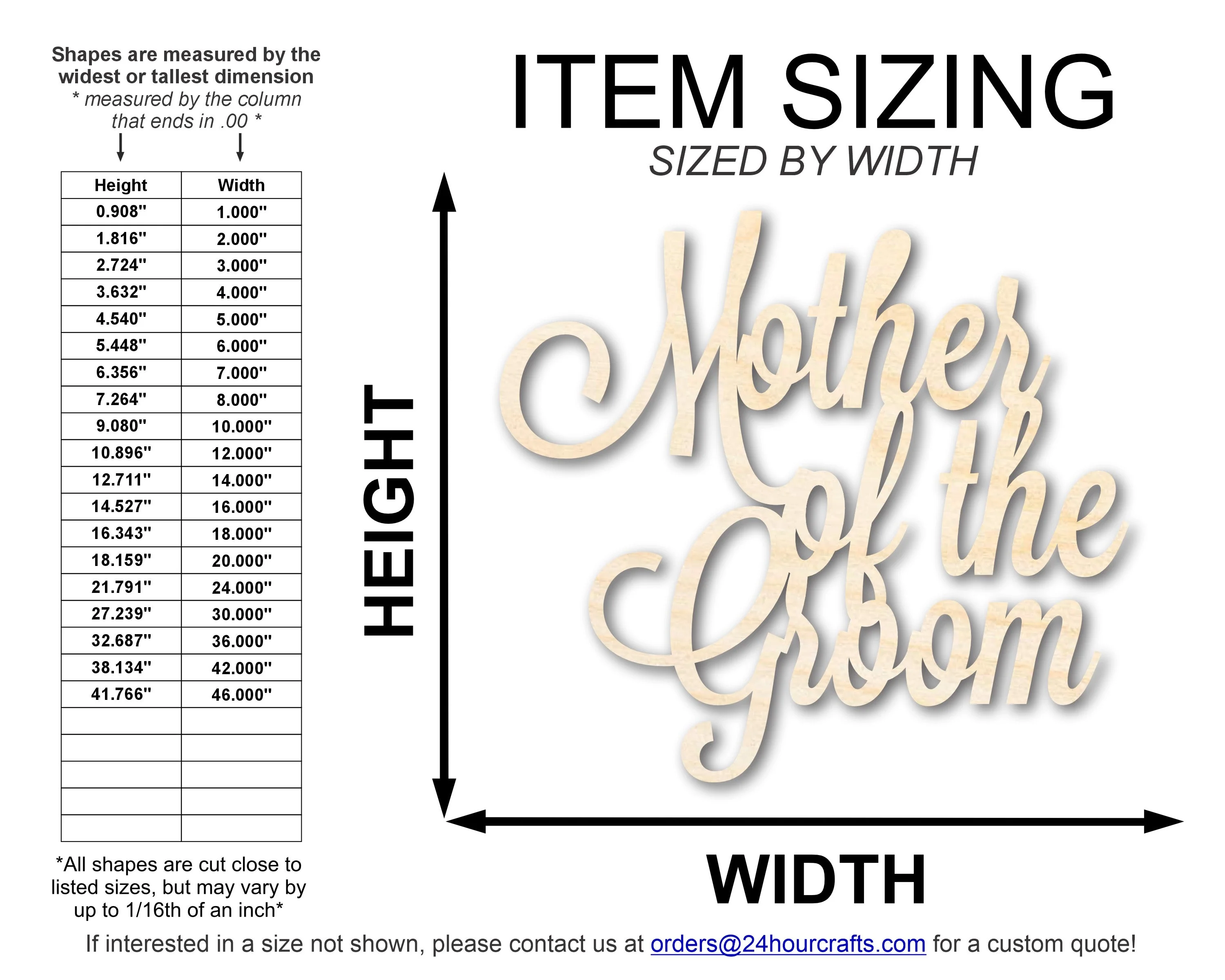 Unfinished Wood Mother of the Groom Shape | DIY Craft Cutout | up to 46" DIY - Image 2