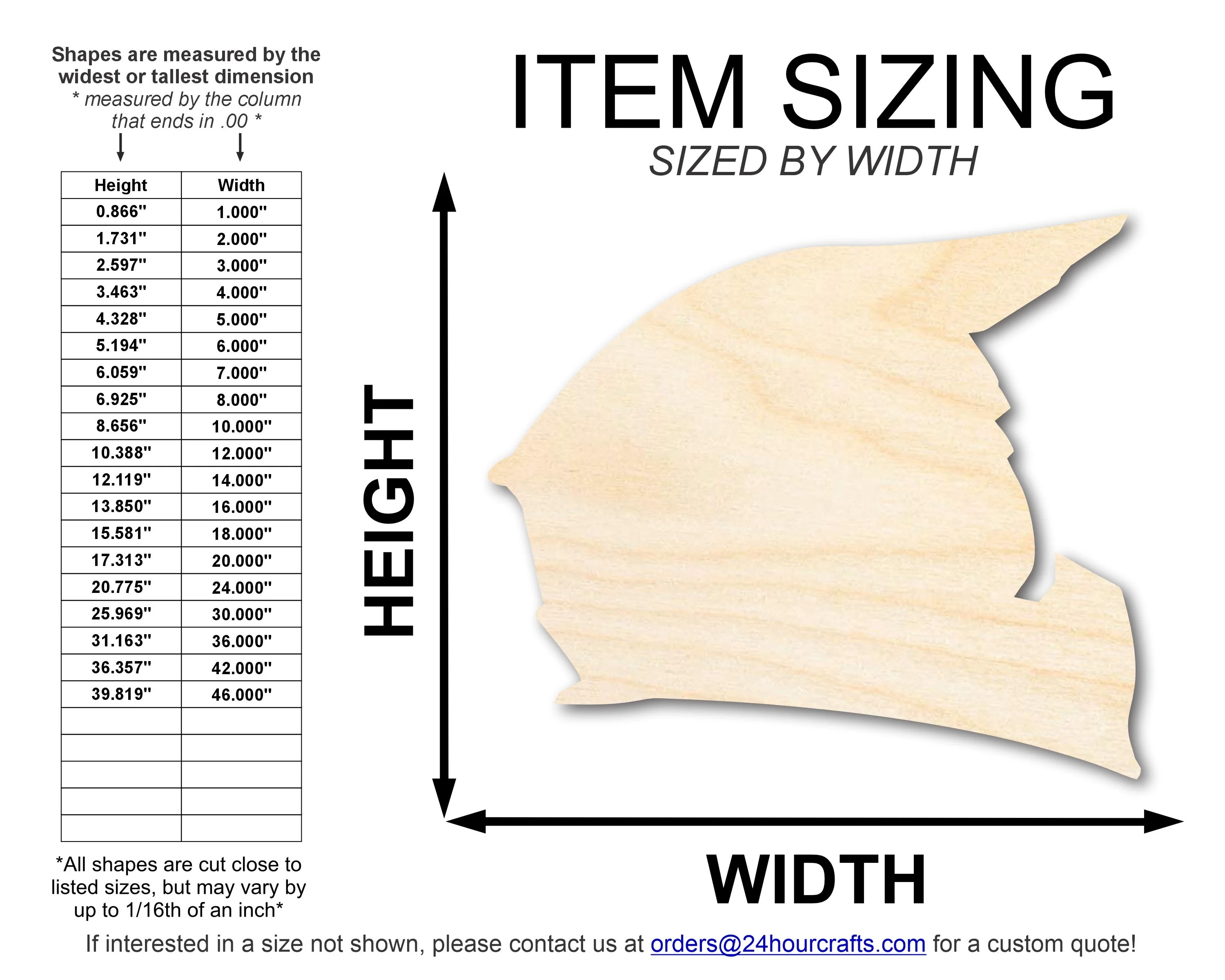 Unfinished Wood Motorcycle Helmet Shape | DIY Craft Cutout | up to 46" DIY - Image 2