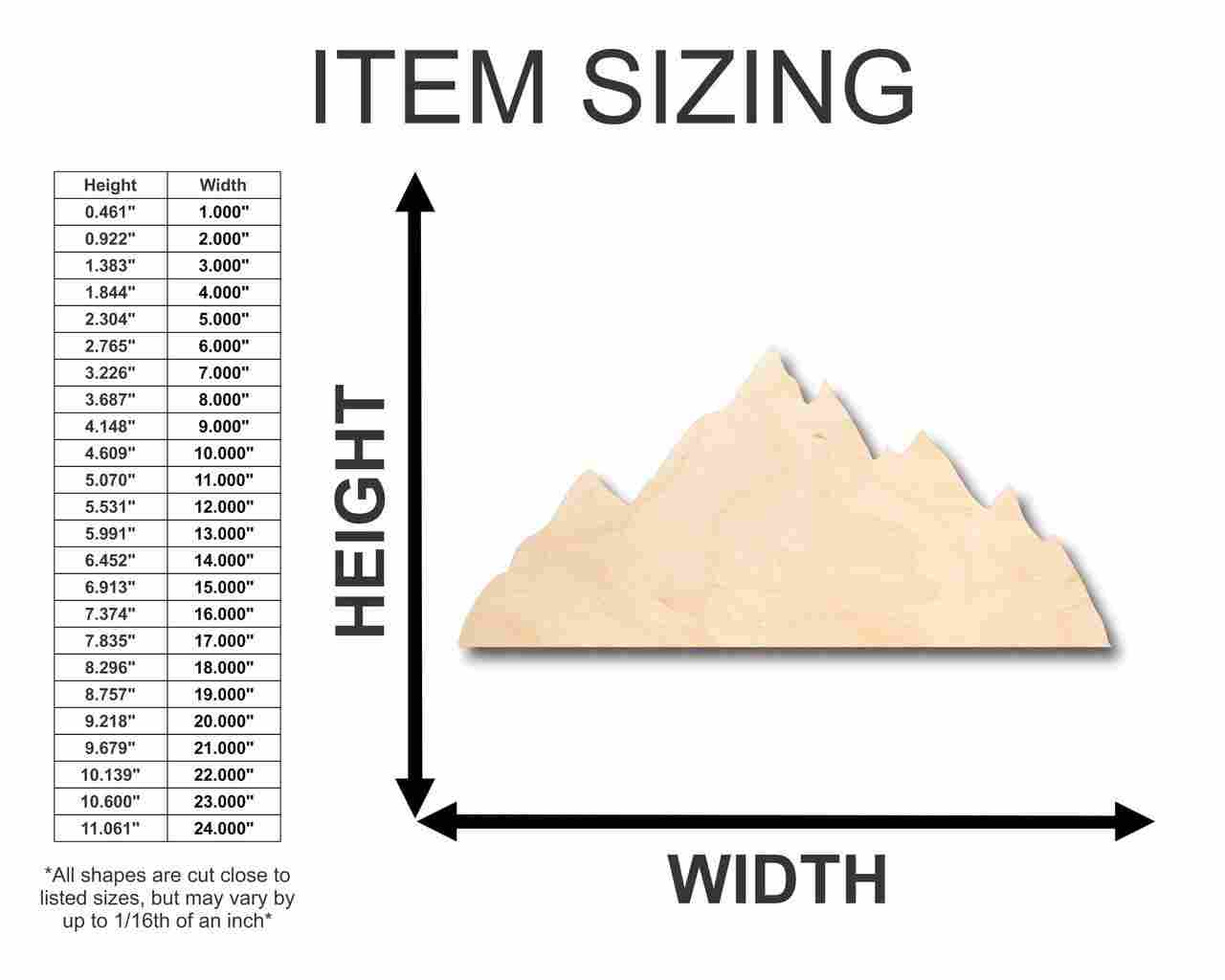 Unfinished Wood Mountain Range Shape - Nature - Craft - up to 46" DIY - Image 2