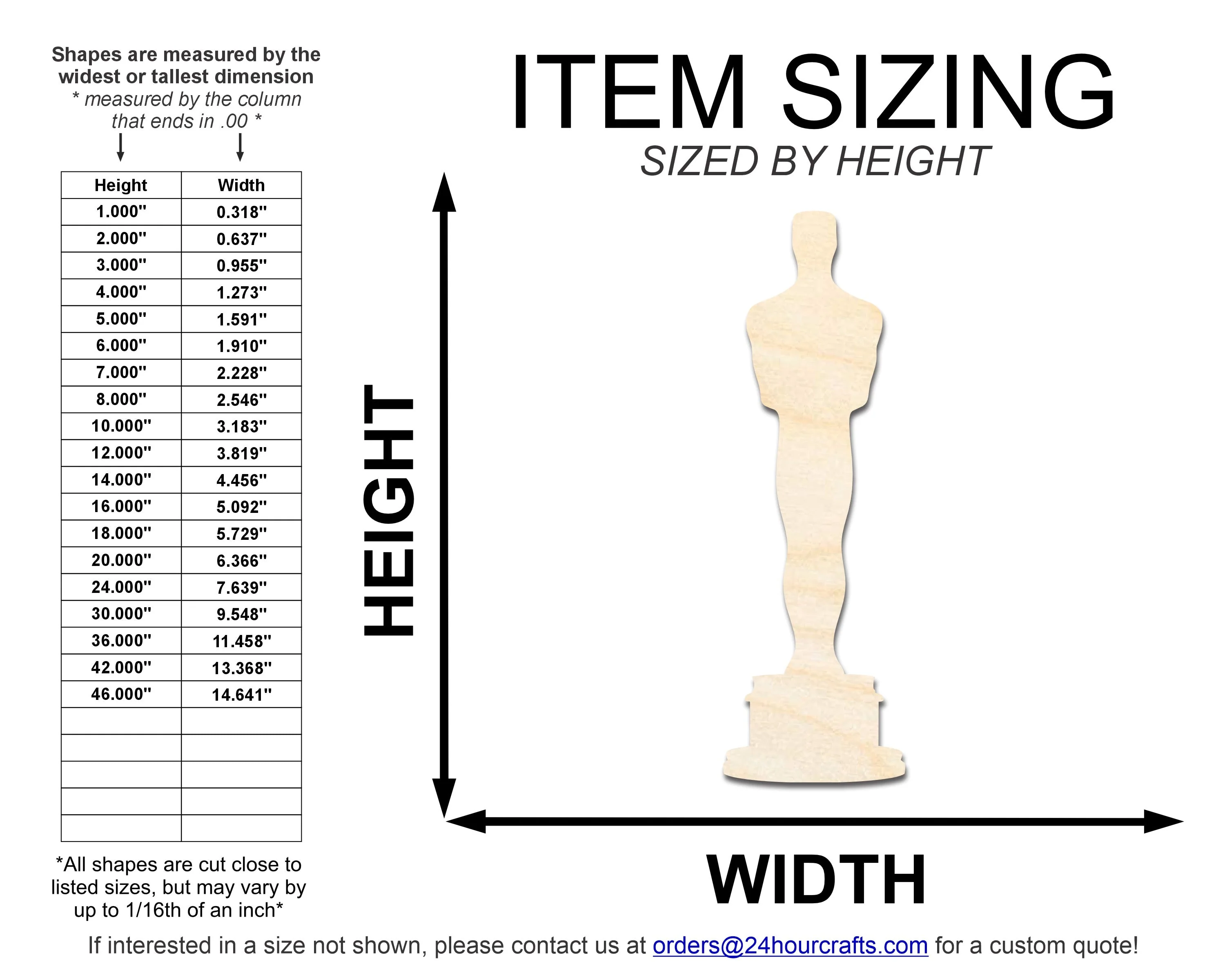Unfinished Wood Movie Award Shape | DIY Craft Cutout | up to 46" DIY - Image 2