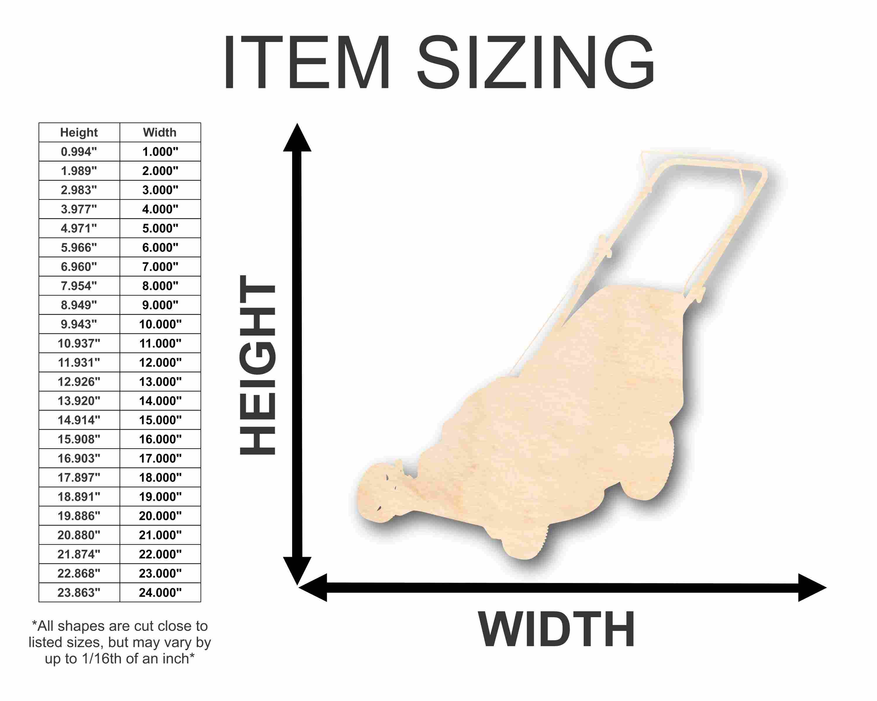 Unfinished Wood Mower Silhouette - Craft- up to 46" DIY - Image 2