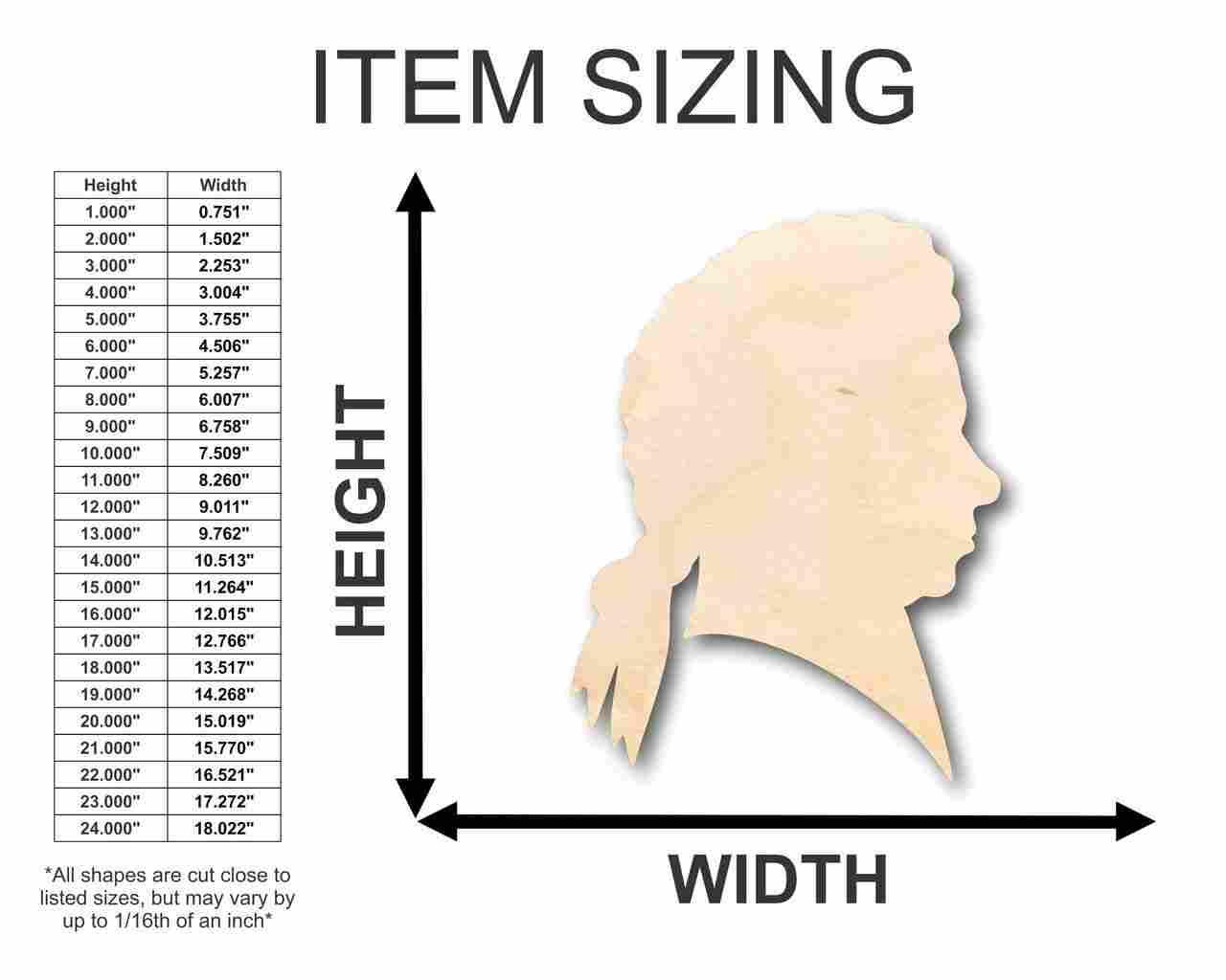 Unfinished Wood Mozart Shape - Music - History - Craft - up to 46" DIY - Image 2