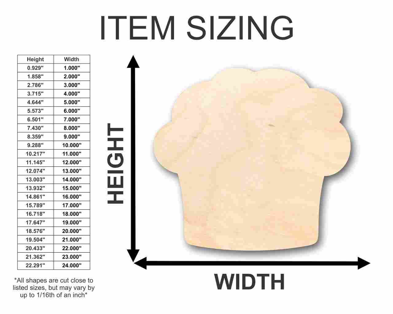 Unfinished Wood Muffin Shape - Kitchen - Food - Craft - up to 46" DIY - Image 2