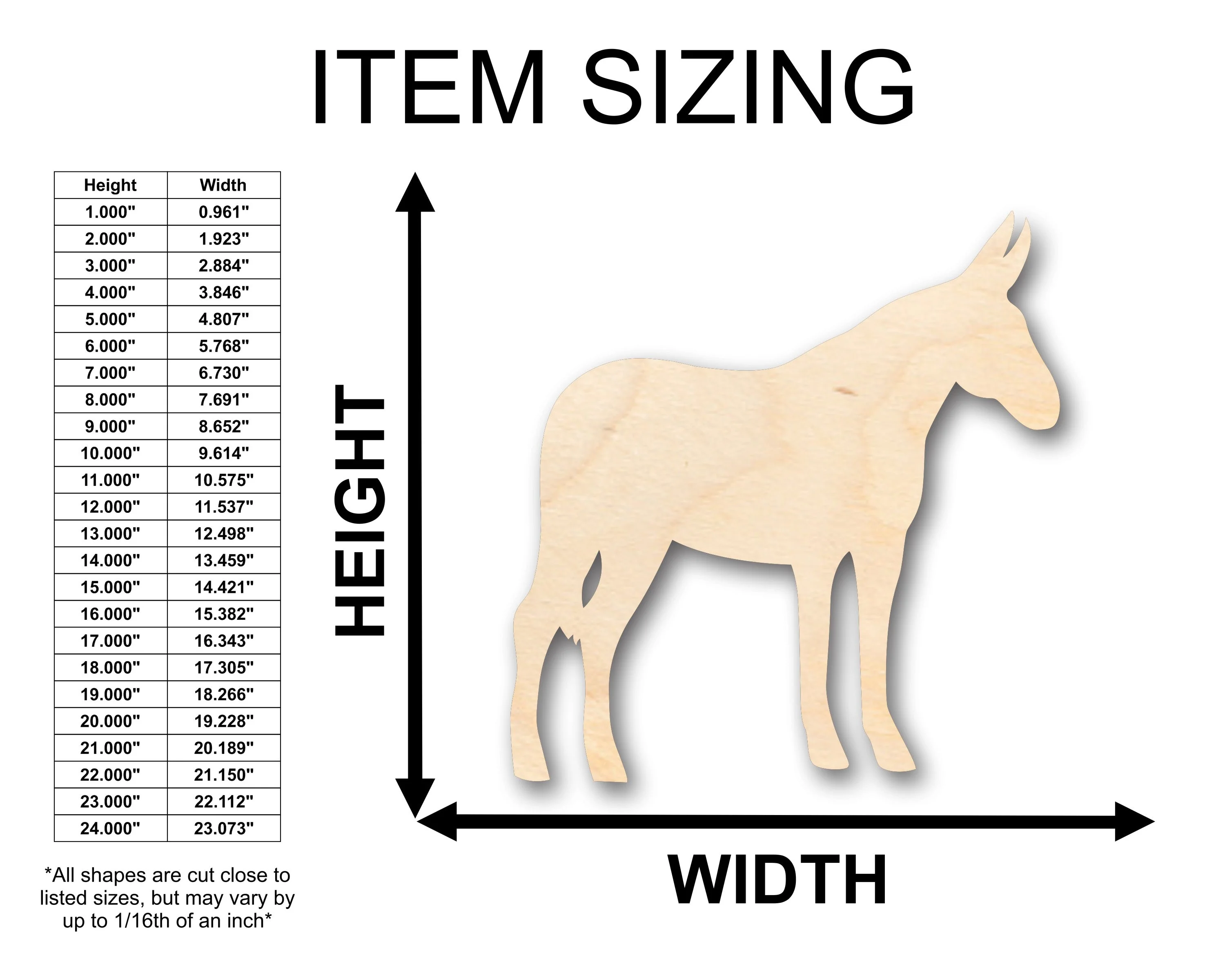 Unfinished Wood Mule Shape - Craft - up to 46" DIY - Image 2