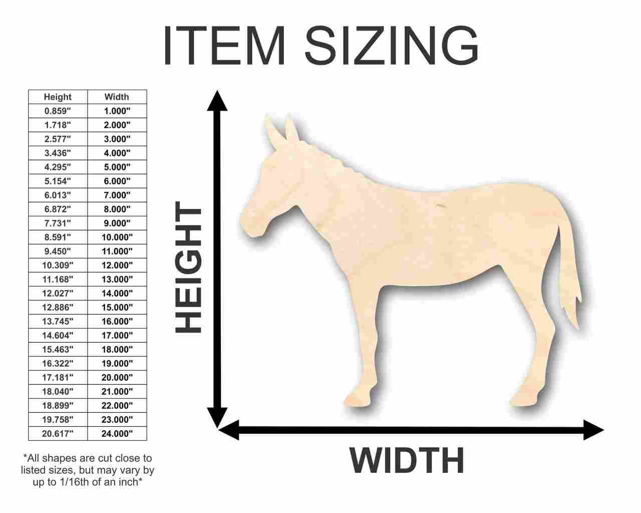 Unfinished Wood Mule Shape - Farm Animal - Craft - up to 46" DIY - Image 2