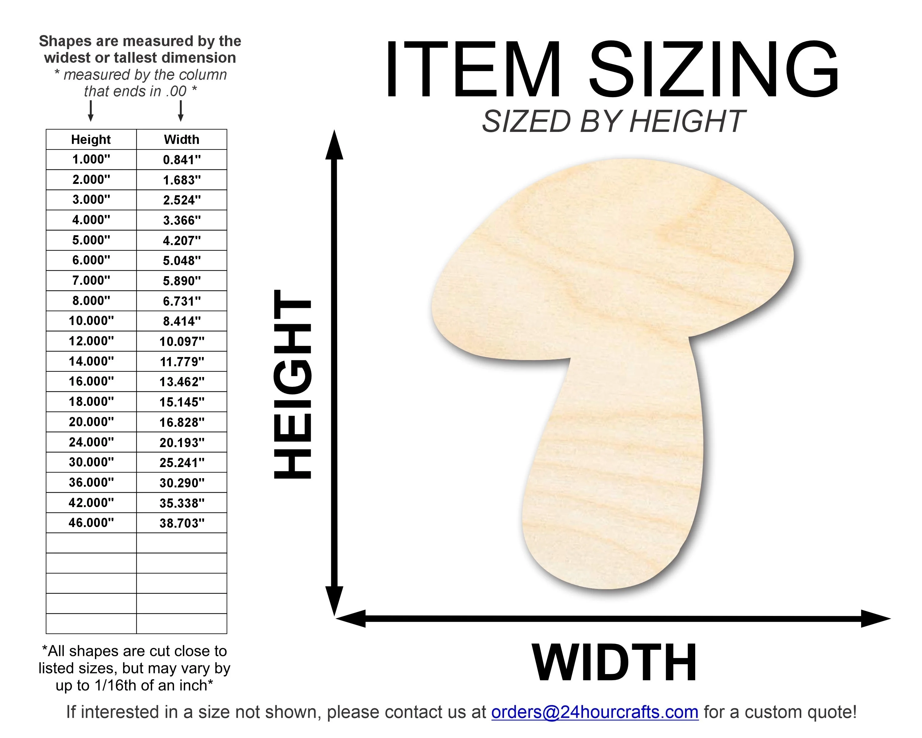 Unfinished Wood Mushroom Shape | DIY Craft Cutout | up to 46" DIY - Image 2