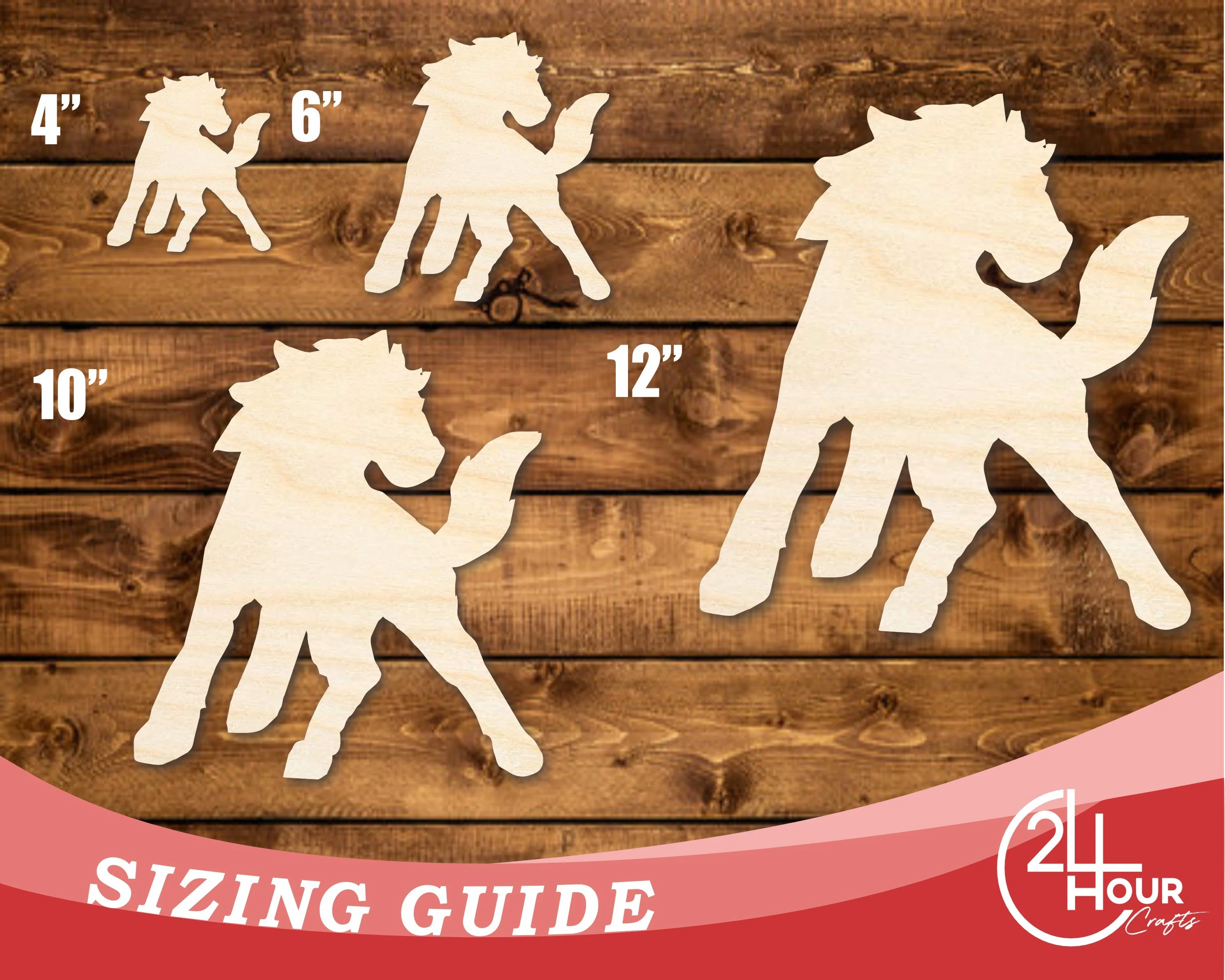 Unfinished Wood Mustang Mascot Shape | DIY Craft Cutout | up to 46" DIY - Image 3