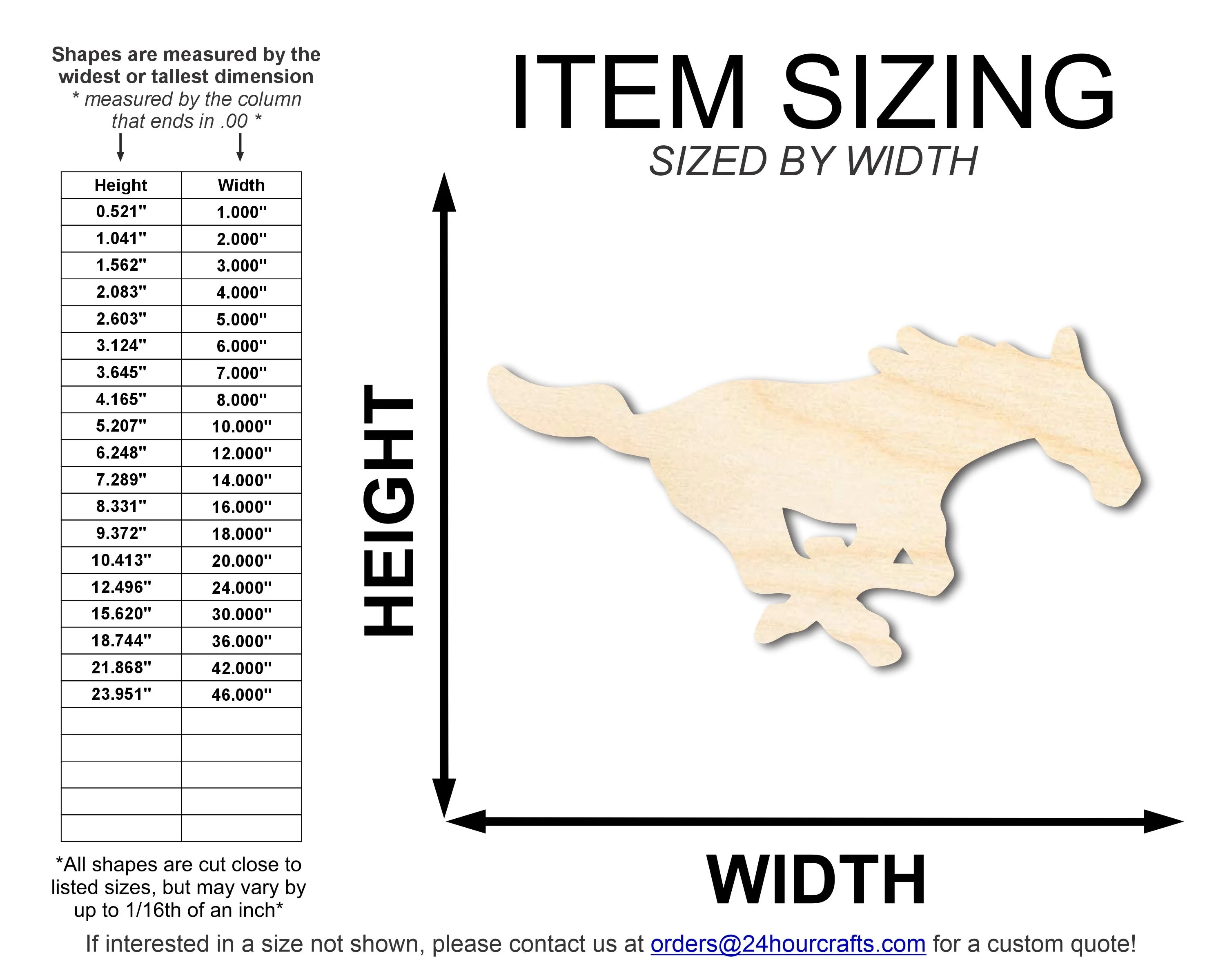 Unfinished Wood Mustang Mascot Shape | DIY Craft Cutout | up to 46" DIY - Image 2