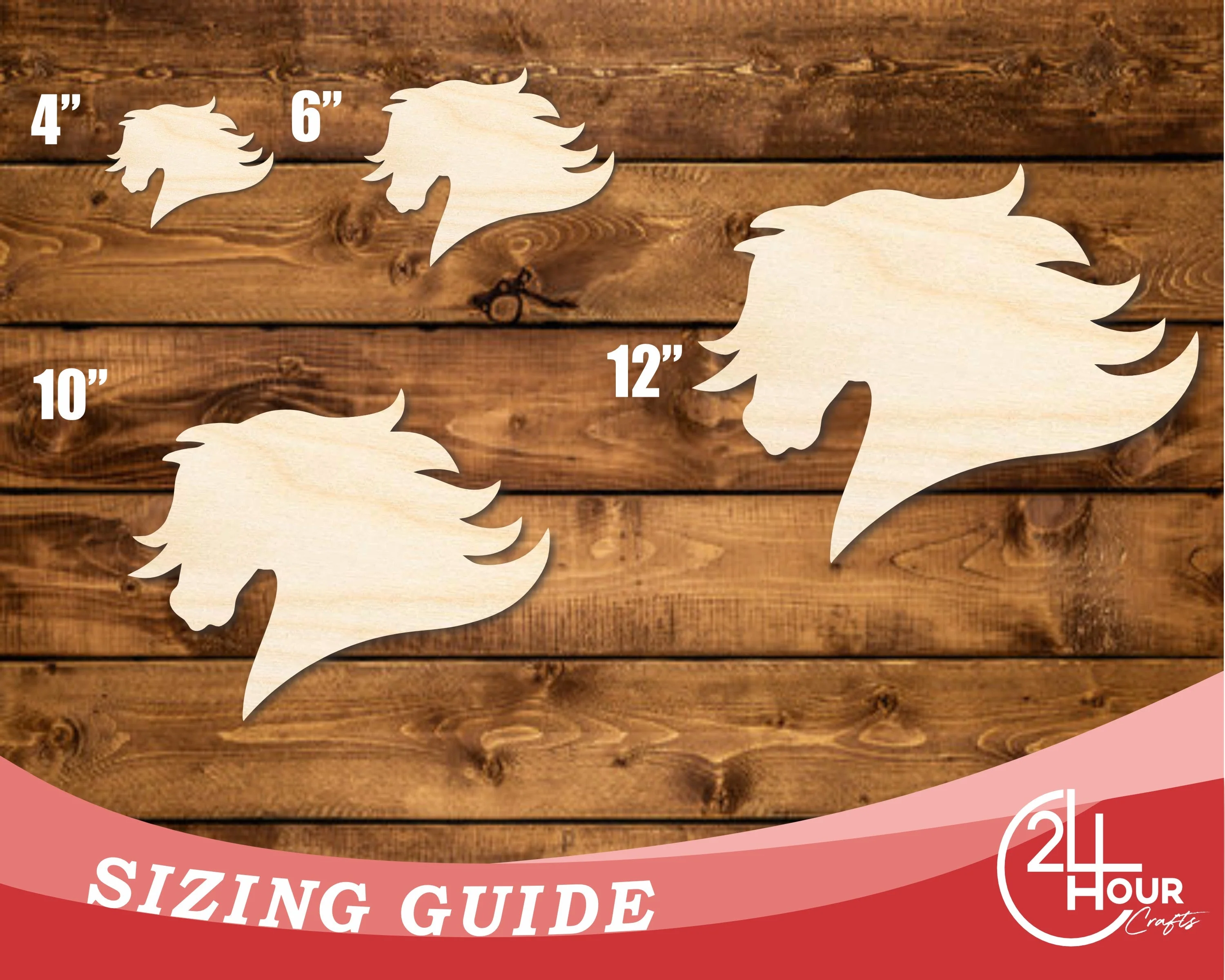 Unfinished Wood Mustang Mascot Shape | DIY Craft Cutout | up to 46" DIY - Image 3