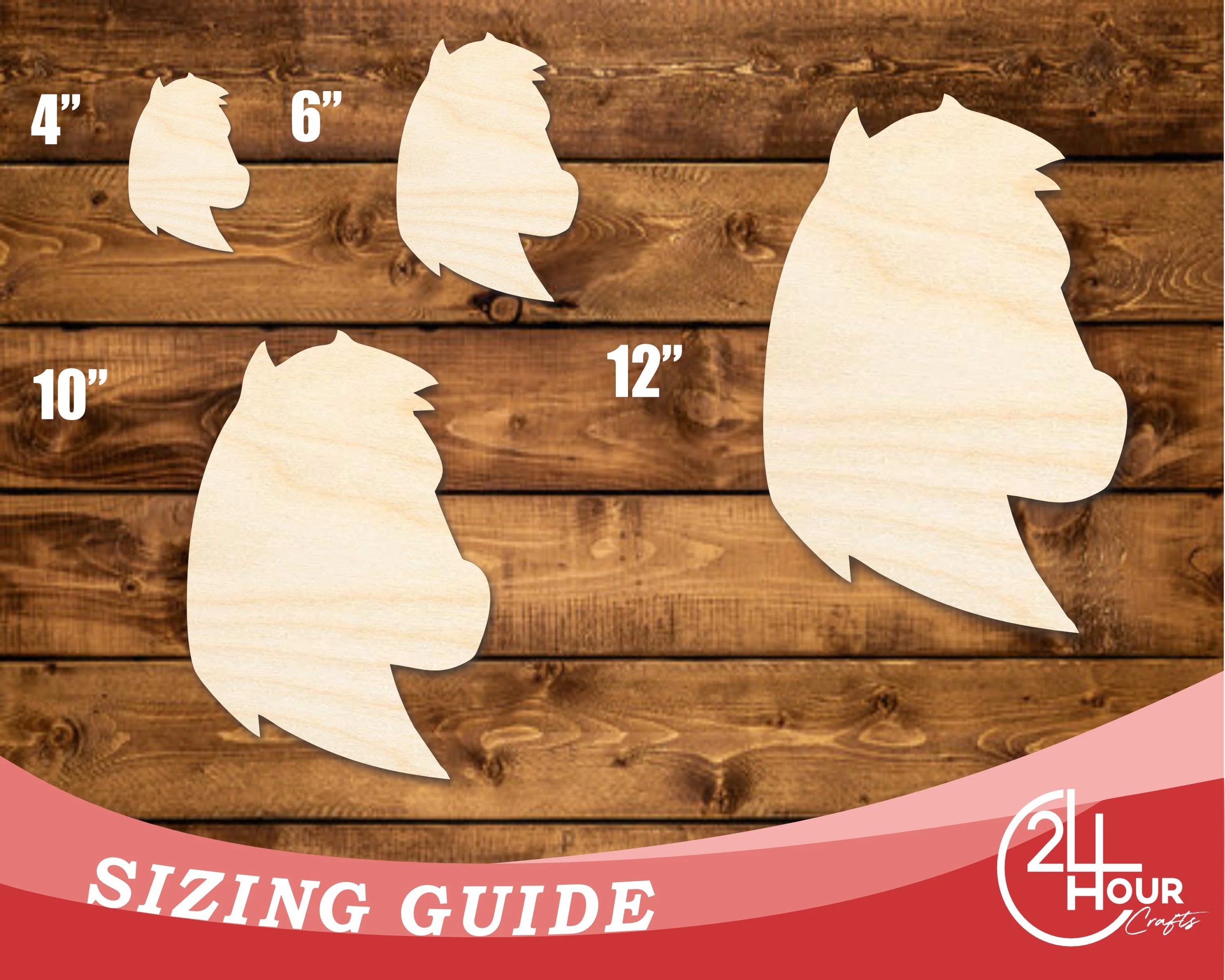 Unfinished Wood Mustang Mascot Shape | DIY Craft Cutout | up to 46" DIY - Image 3